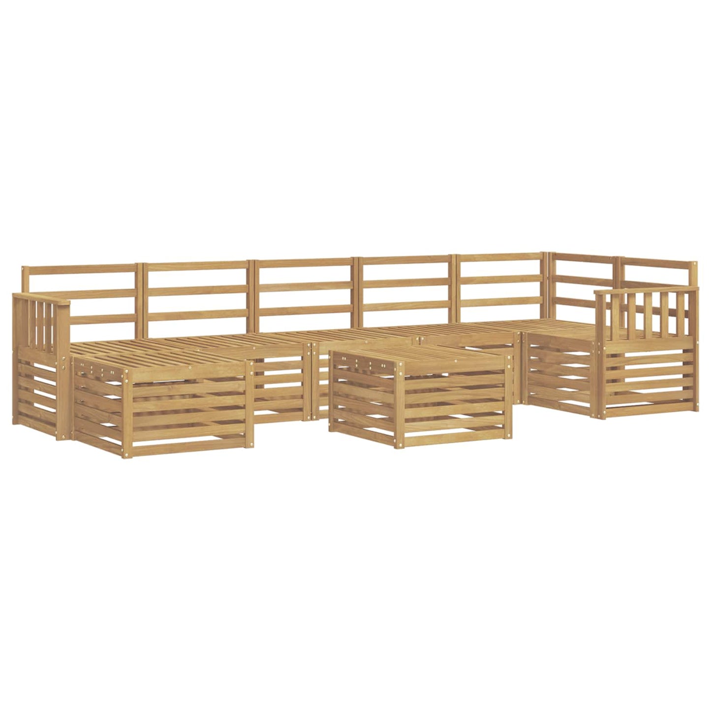 Outdoor Sofa Set 8 pcs White 59 x 59 x 37 cm Solid Acacia Wood