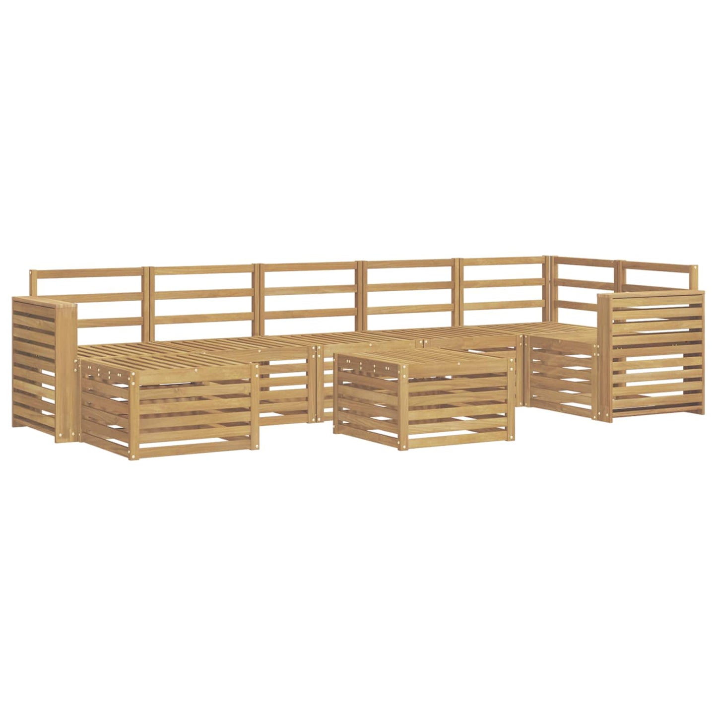 Outdoor Sofa Set 8 pcs White 59 x 59 x 37 cm Solid Acacia Wood
