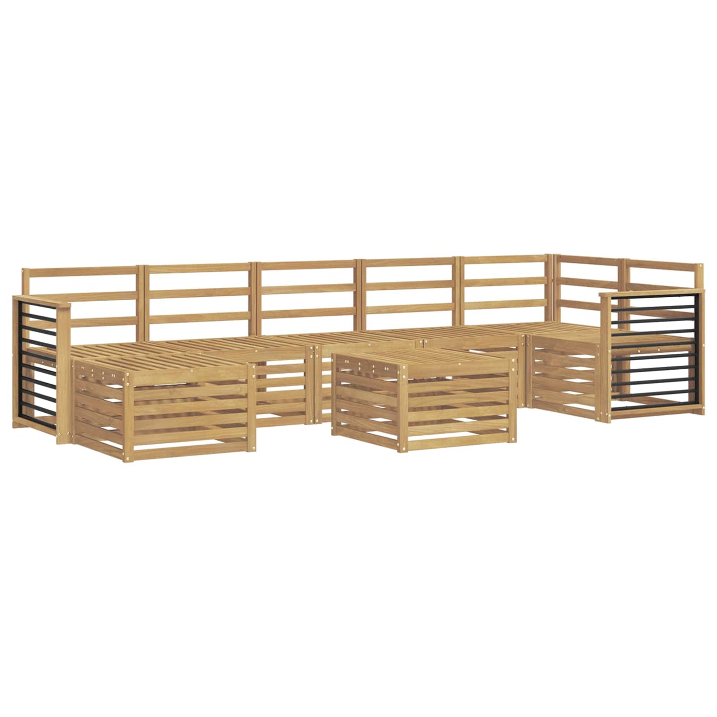 Outdoor Sofa Set 8 pcs White 59 x 59 x 37 cm Solid Acacia Wood