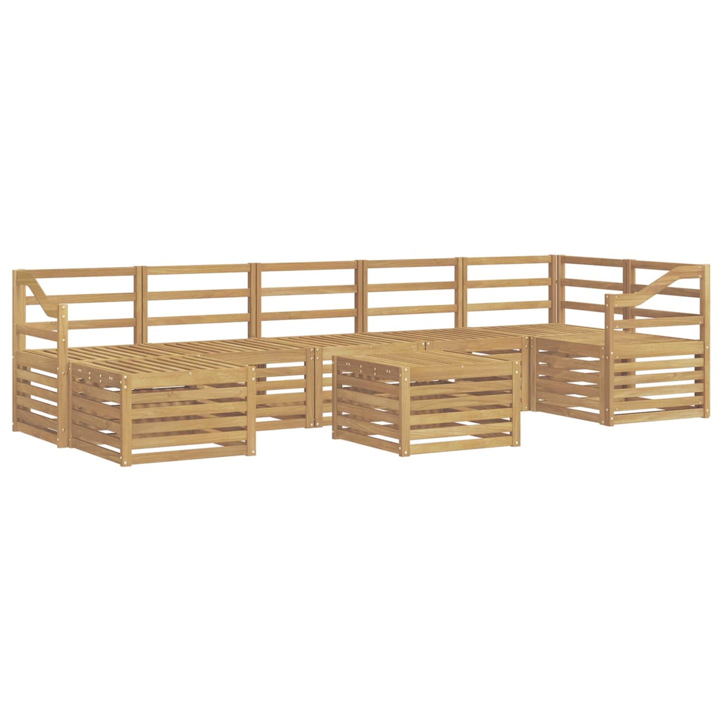 Outdoor Sofa Set 8 pcs White 59 x 59 x 37 cm Solid Acacia Wood