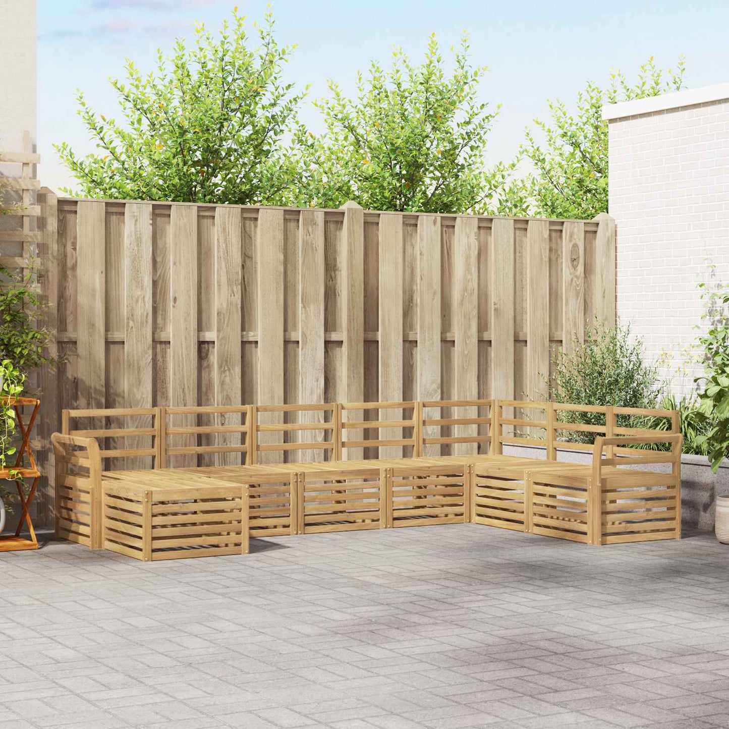 Outdoor Sofa Set 8 pcs White 308 x 190 x 73 cm