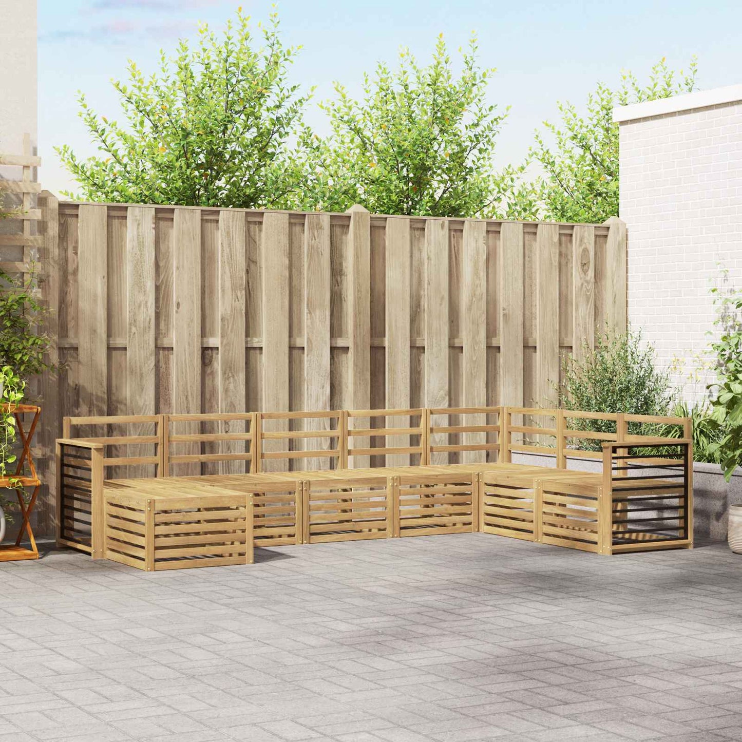 Outdoor Sofa Set 8 pcs White 306 x 187.5 x 73 cm