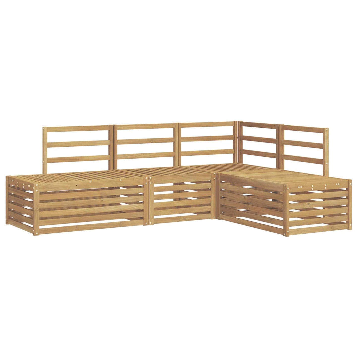 Outdoor Sofa Set 4 Piece White Solid Acacia Wood