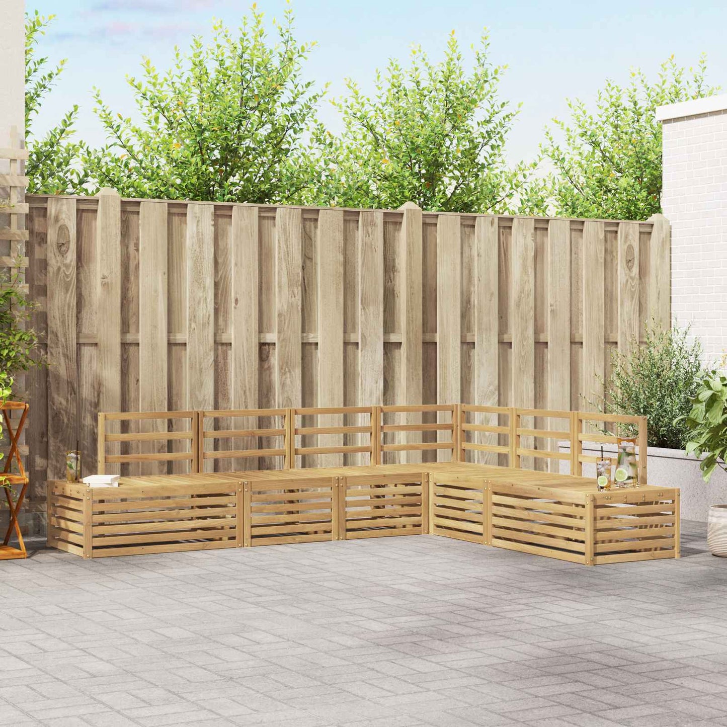 Outdoor Sofa Set 6 Piece White