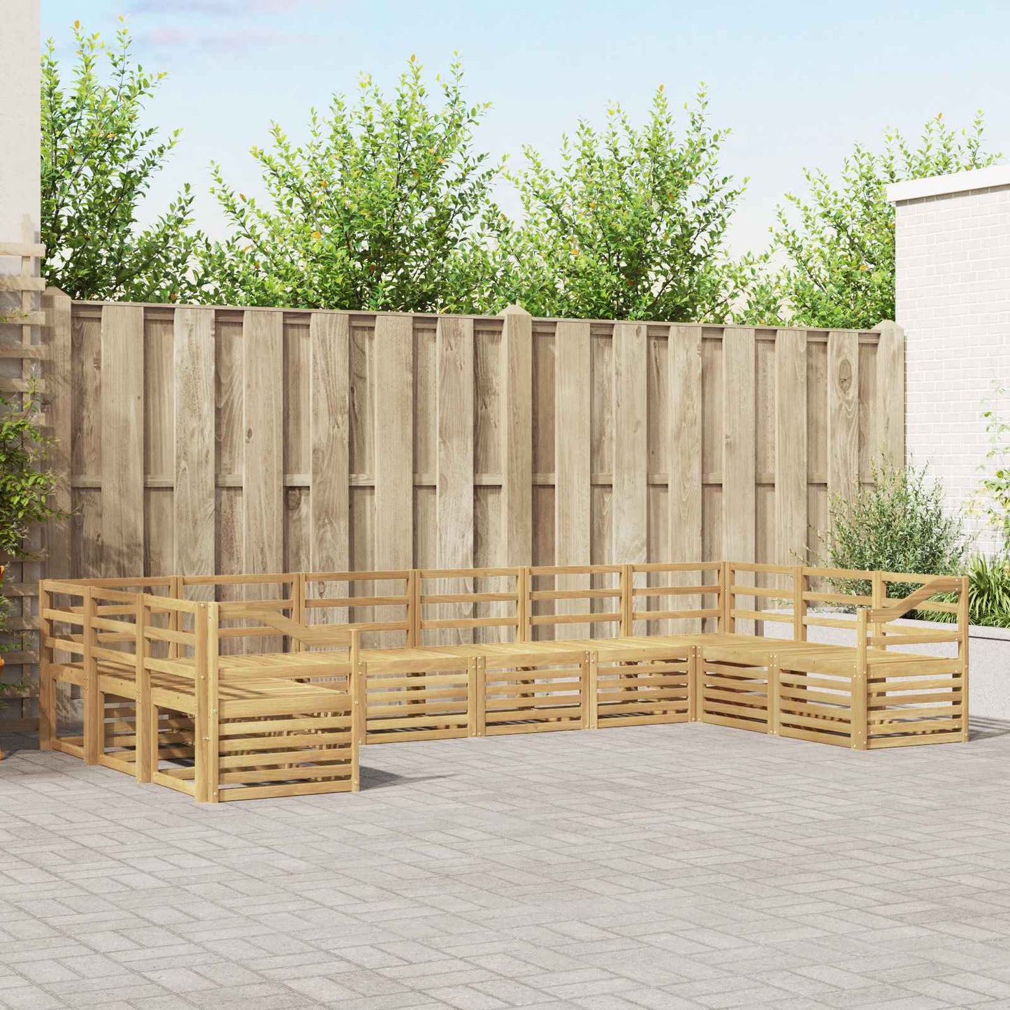 Outdoor Sofa Set 10 pcs White 363 x 185.5 x 73 cm
