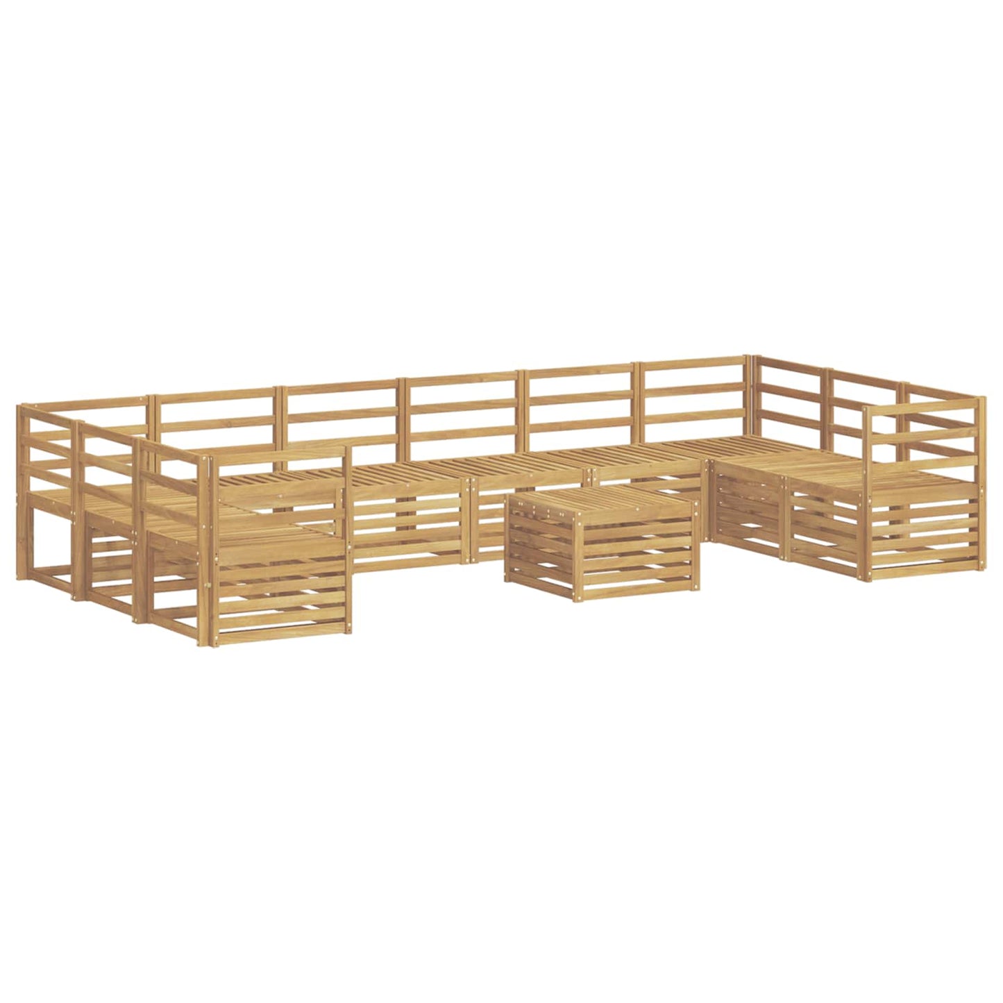 Outdoor Sofa Set 11 pcs White 59 x 59 x 37 cm Solid Acacia Wood