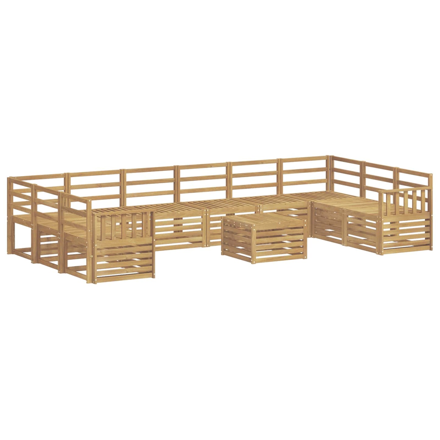 Outdoor Sofa Set 11 pcs White 59 x 59 x 37 cm Solid Acacia Wood