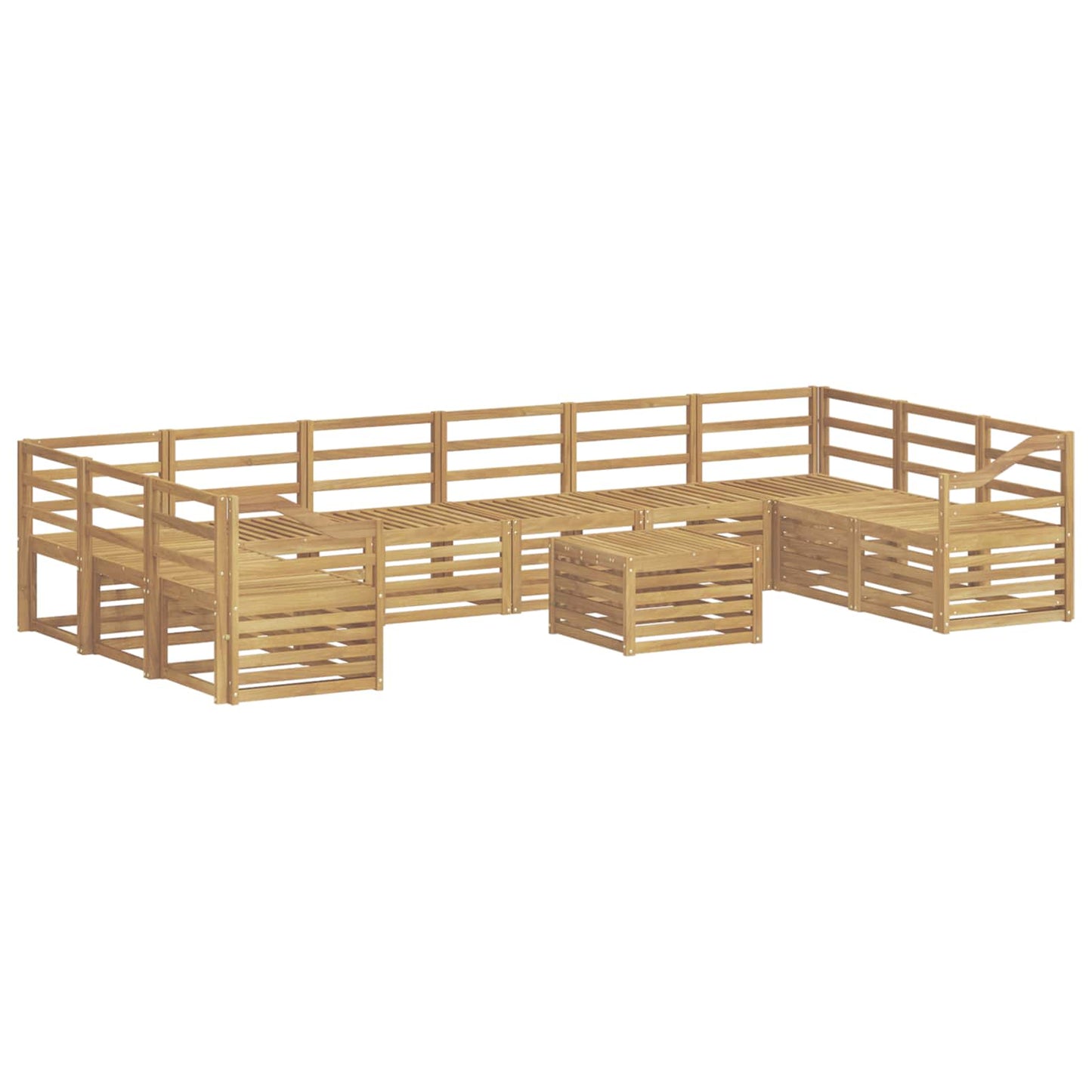 Outdoor Sofa Set 11 pcs White 59 x 59 x 37 cm Solid Acacia Wood