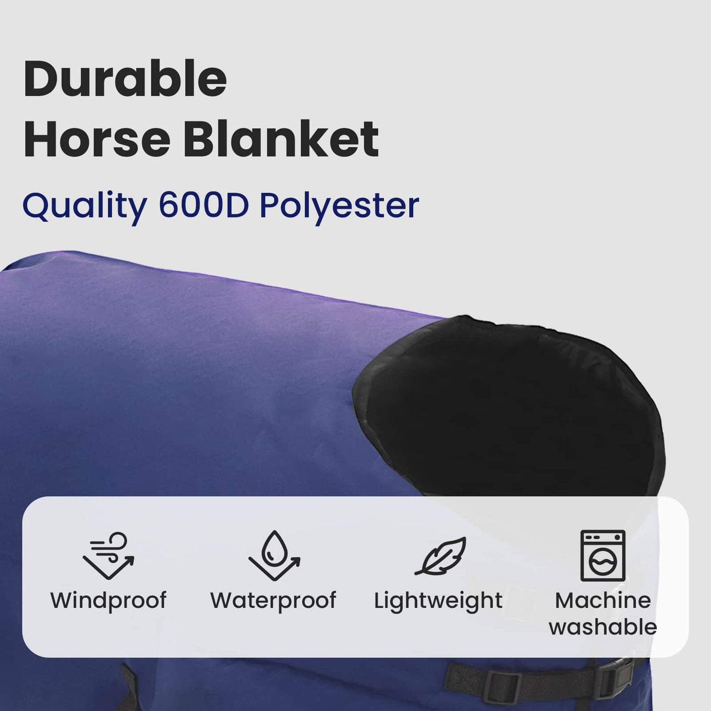 Horse Blanket Full Navy Blue 115 cm Polyester