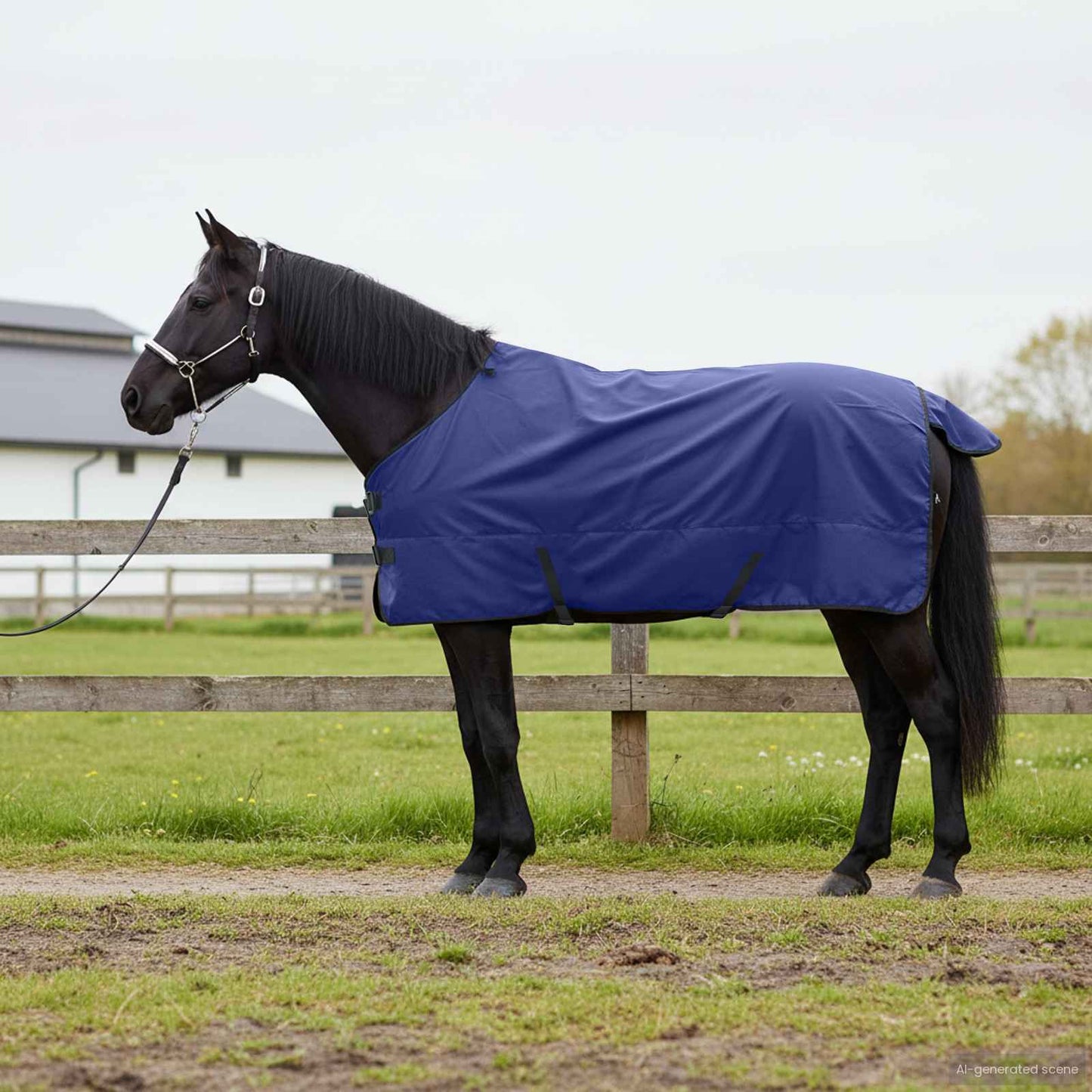 Horse Blanket Full Navy Blue 145 cm Polyester