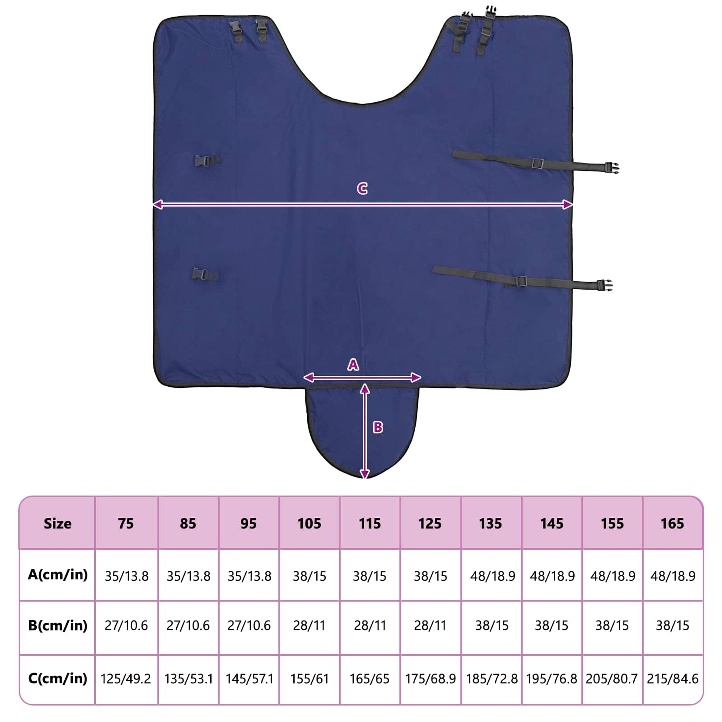 Horse Blanket Full Navy Blue 145 cm Polyester