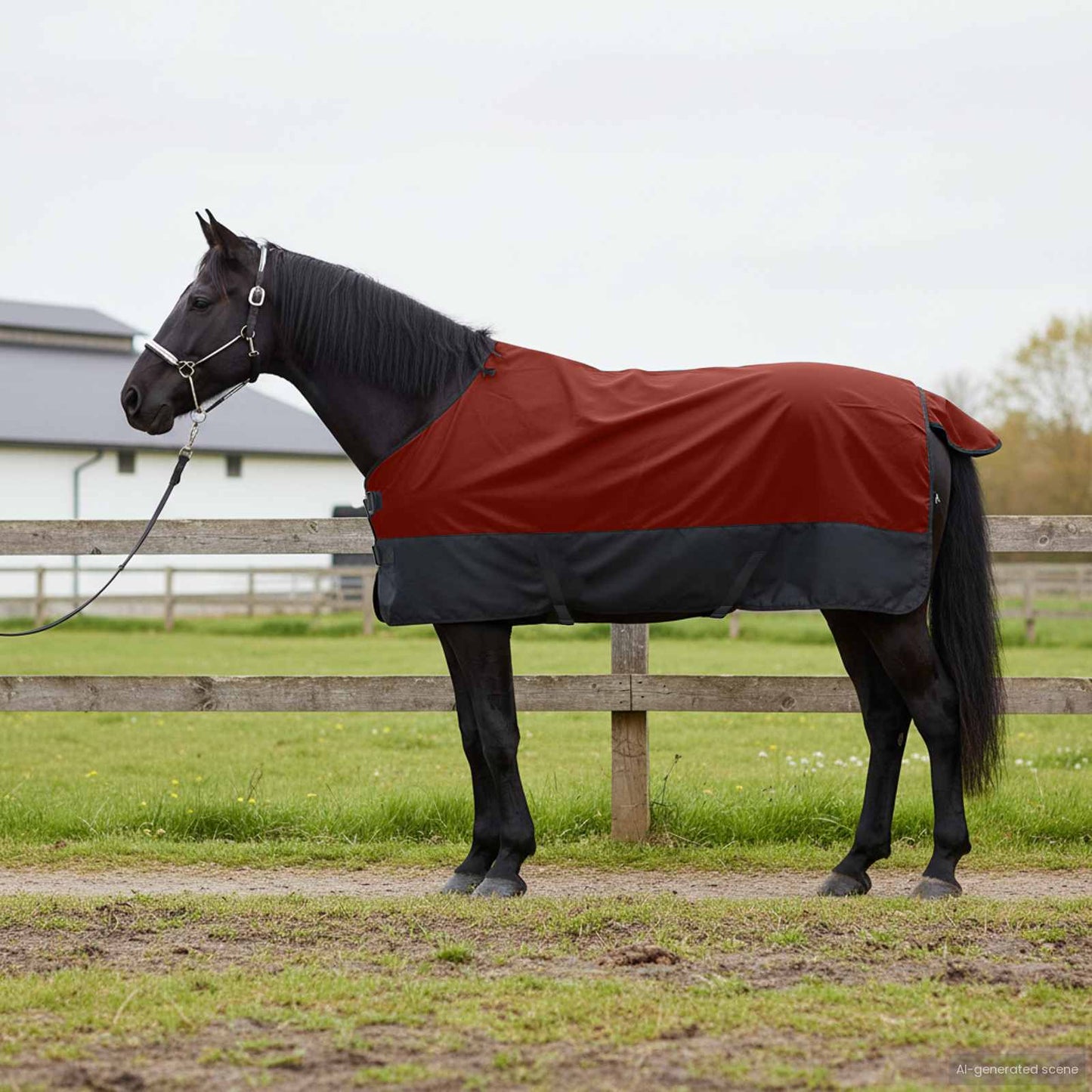 Horse Blanket Bordeaux and Black 75 cm Polyester