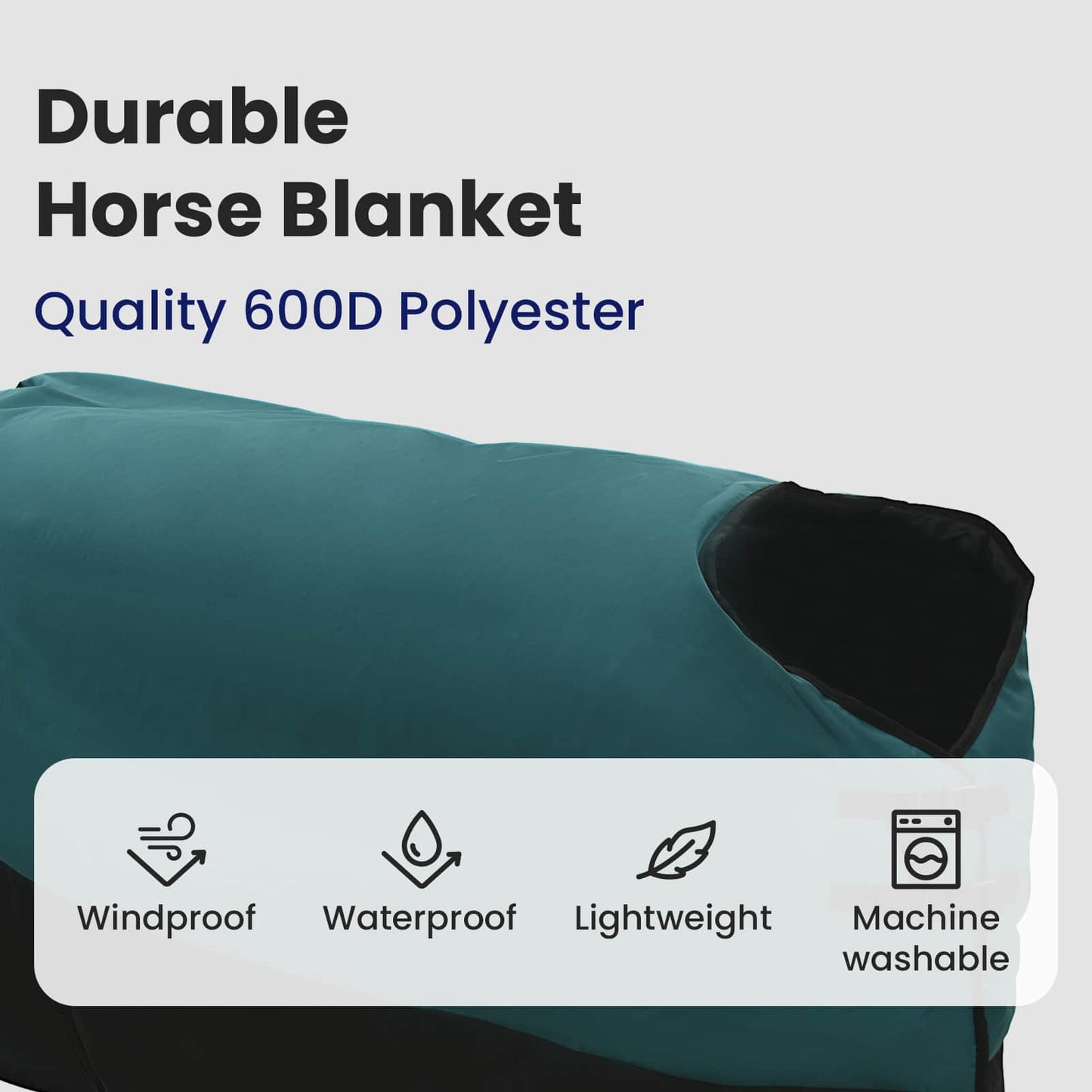 Horse Blanket Dark Green and Black 125 cm Polyester