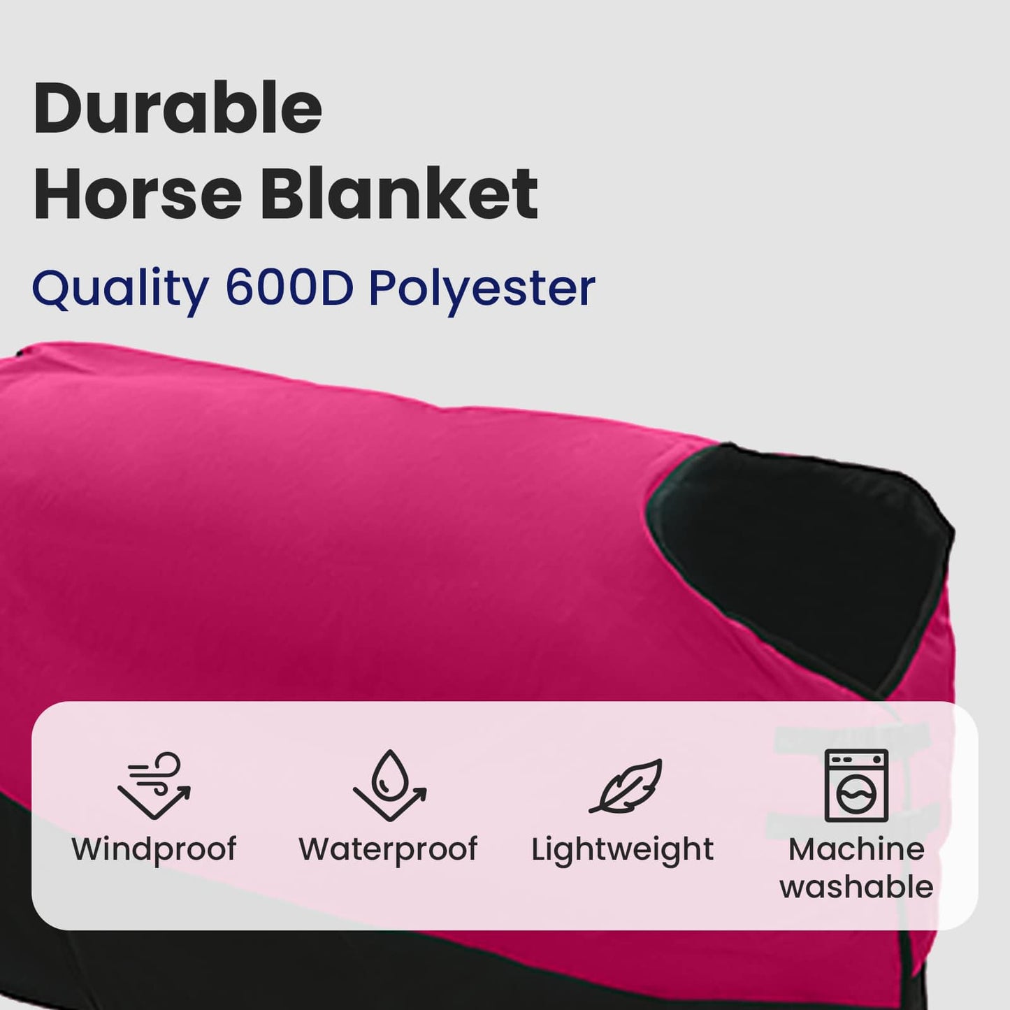 Horse Blanket Pink and Black 75 cm Polyester