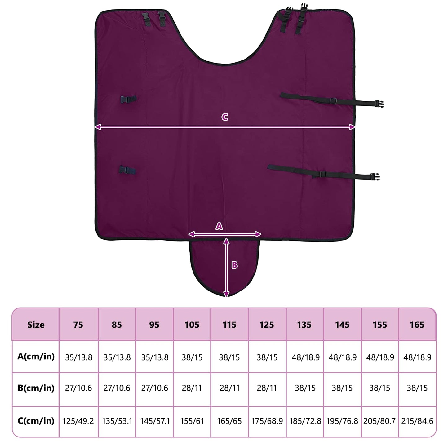 Horse Blanket Full Purple 75 cm Polyester