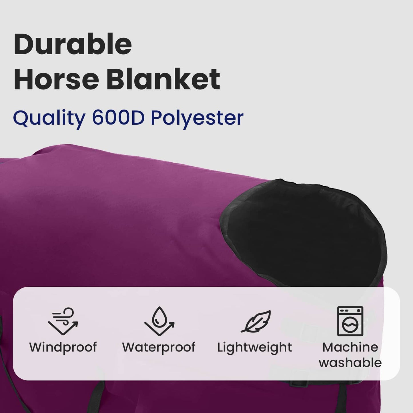 Horse Blanket Full Purple 95 cm Polyester