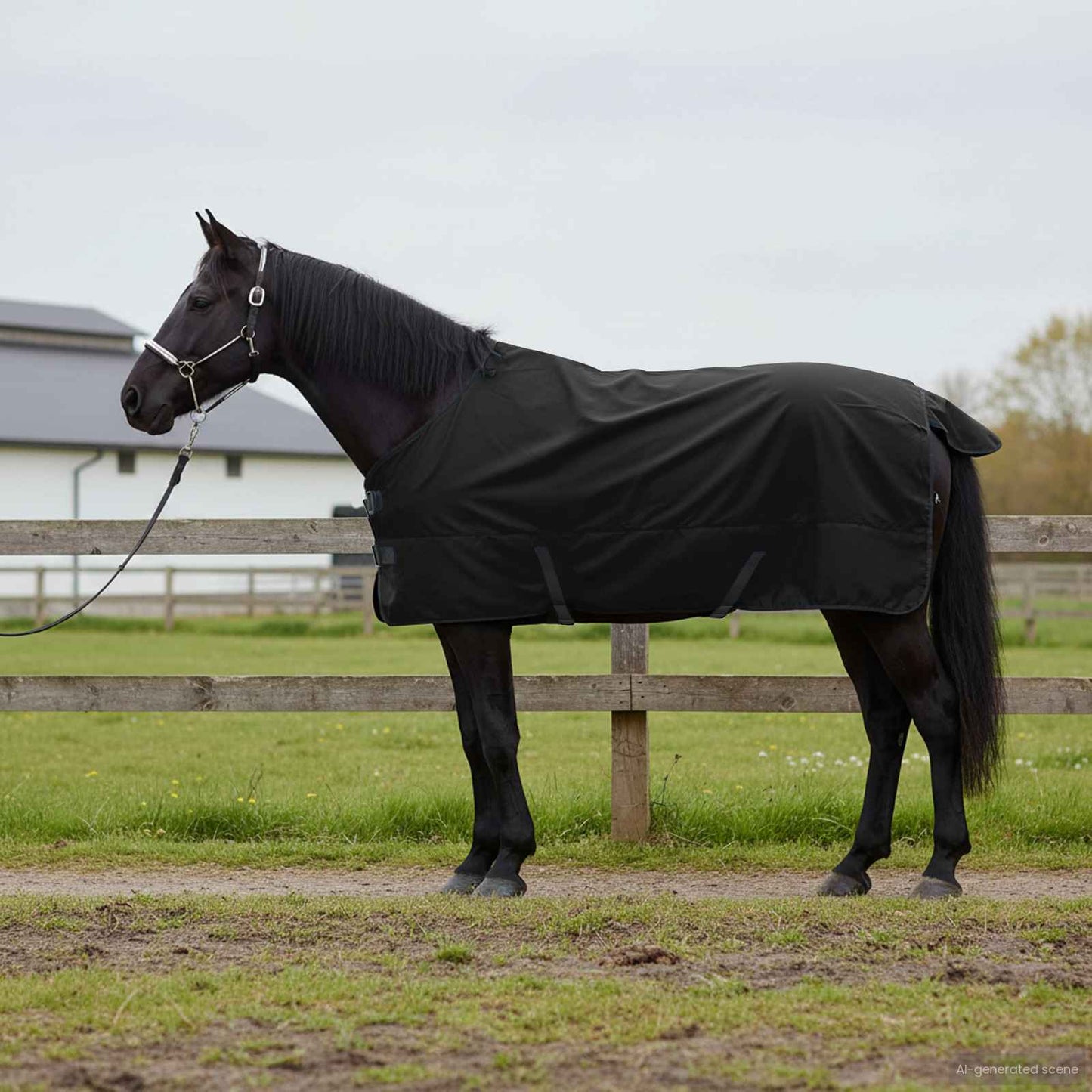 Horse Blanket Full Black 165 cm Polyester