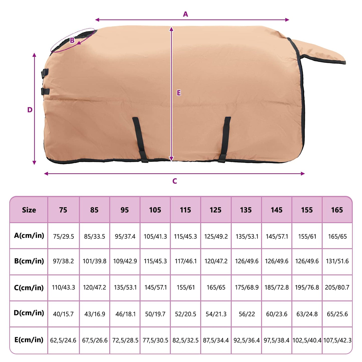 Horse Blanket Cappuccino 155 cm Polyester