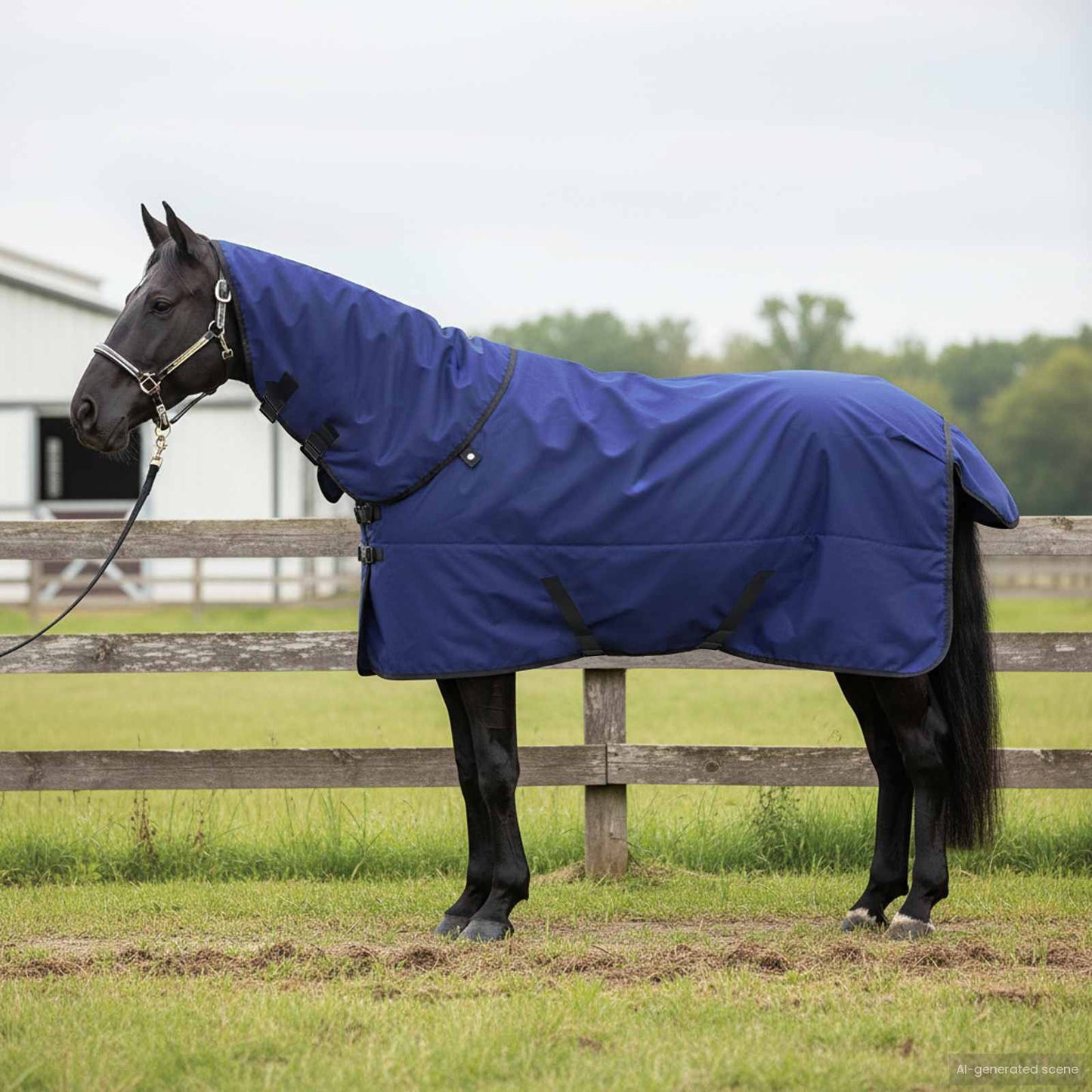 Horse Blanket Full Navy Blue 95 cm Polyester