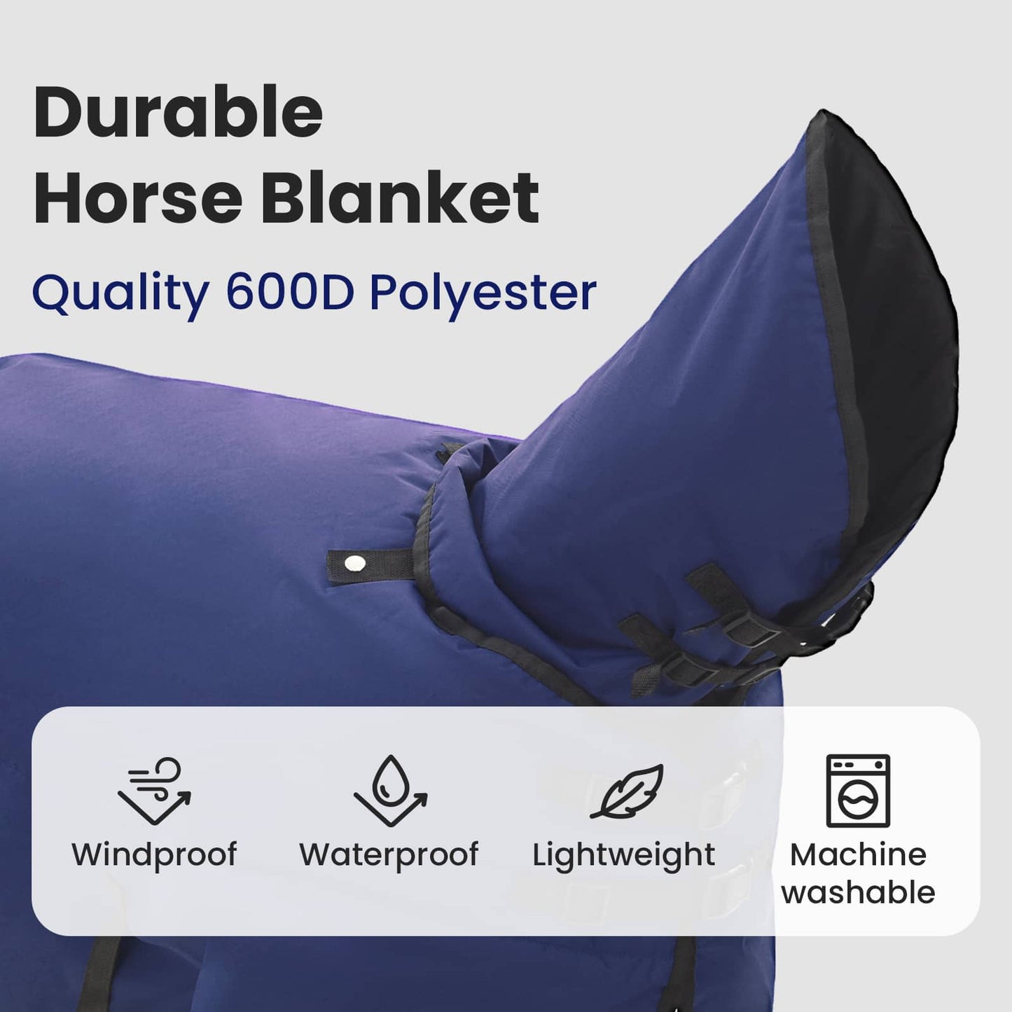 Horse Blanket Full Navy Blue 125 cm Polyester