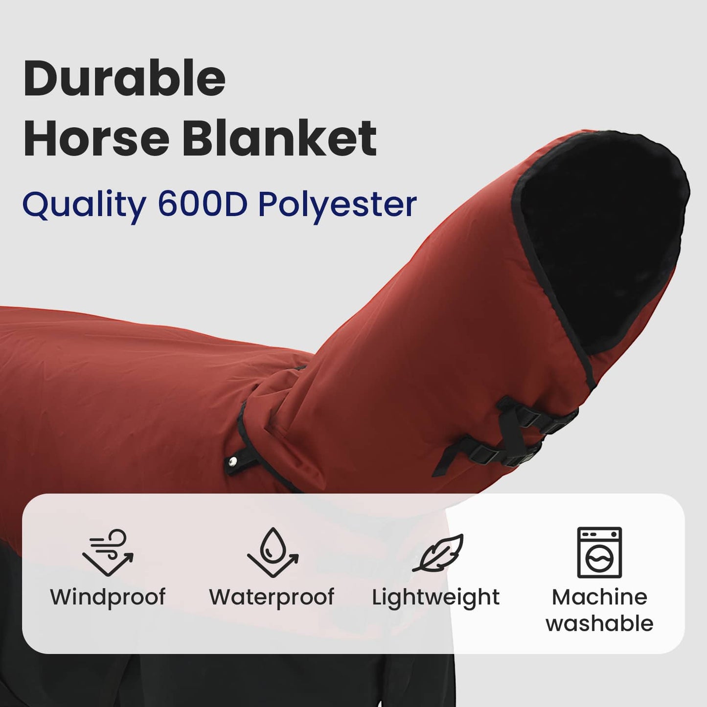 Horse Blanket Bordeaux and Black 85 cm Polyester
