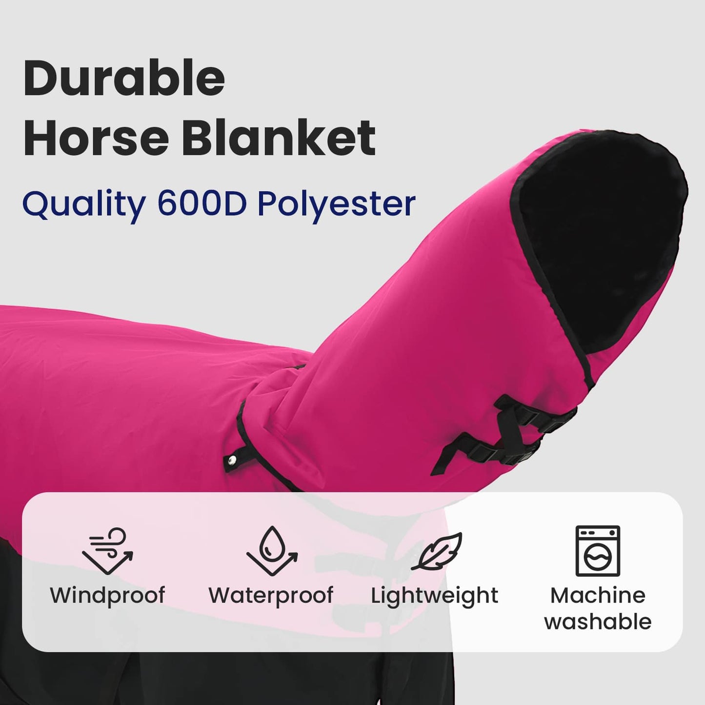 Horse Blanket Pink and Black 75 cm Polyester