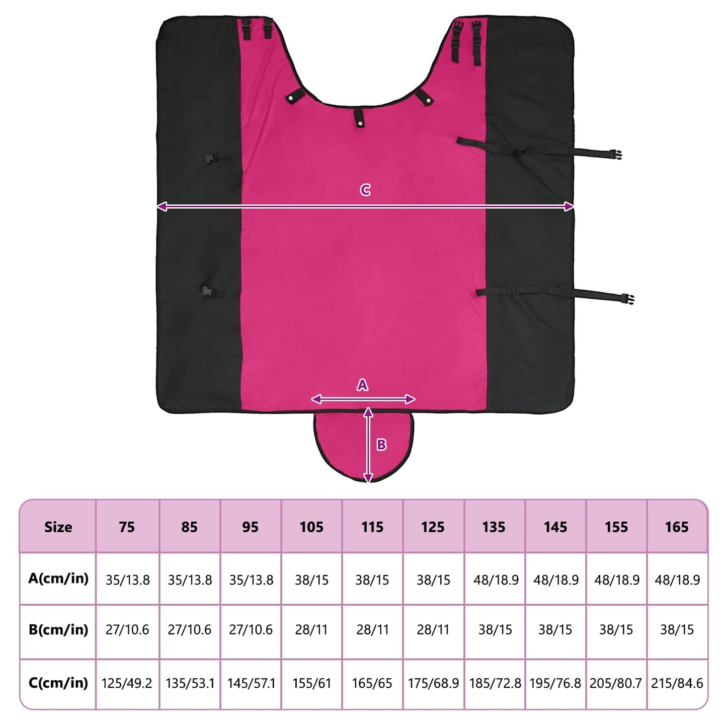 Horse Blanket Pink and Black 115 cm Polyester