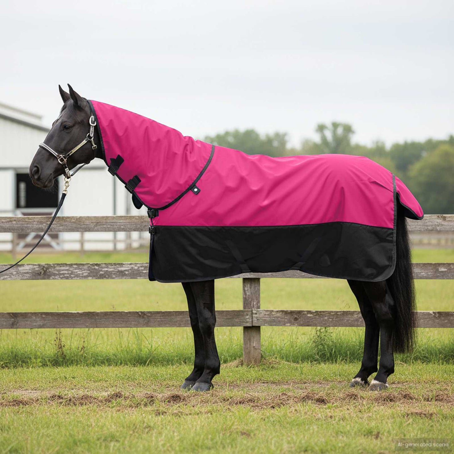 Horse Blanket Pink and Black 135 cm Polyester