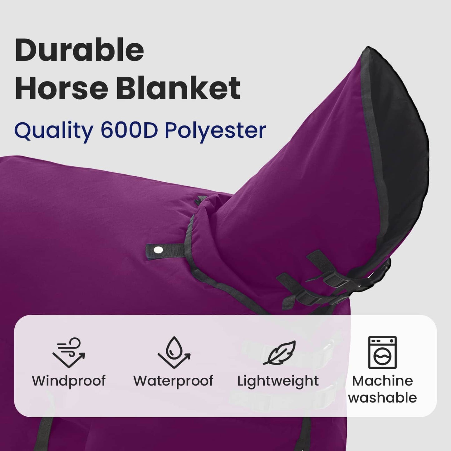Horse Blanket Full Purple 75 cm Polyester