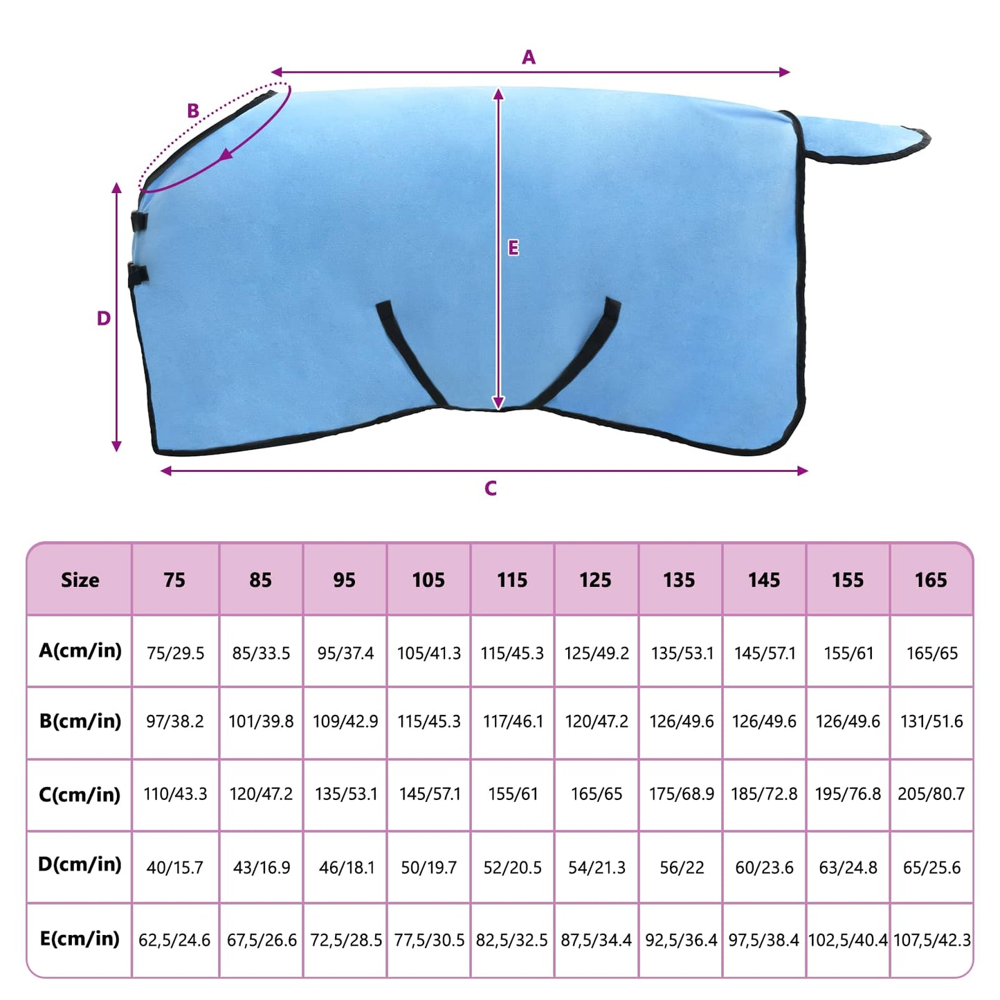 Horse Blanket Full Aqua 95 cm Polyester