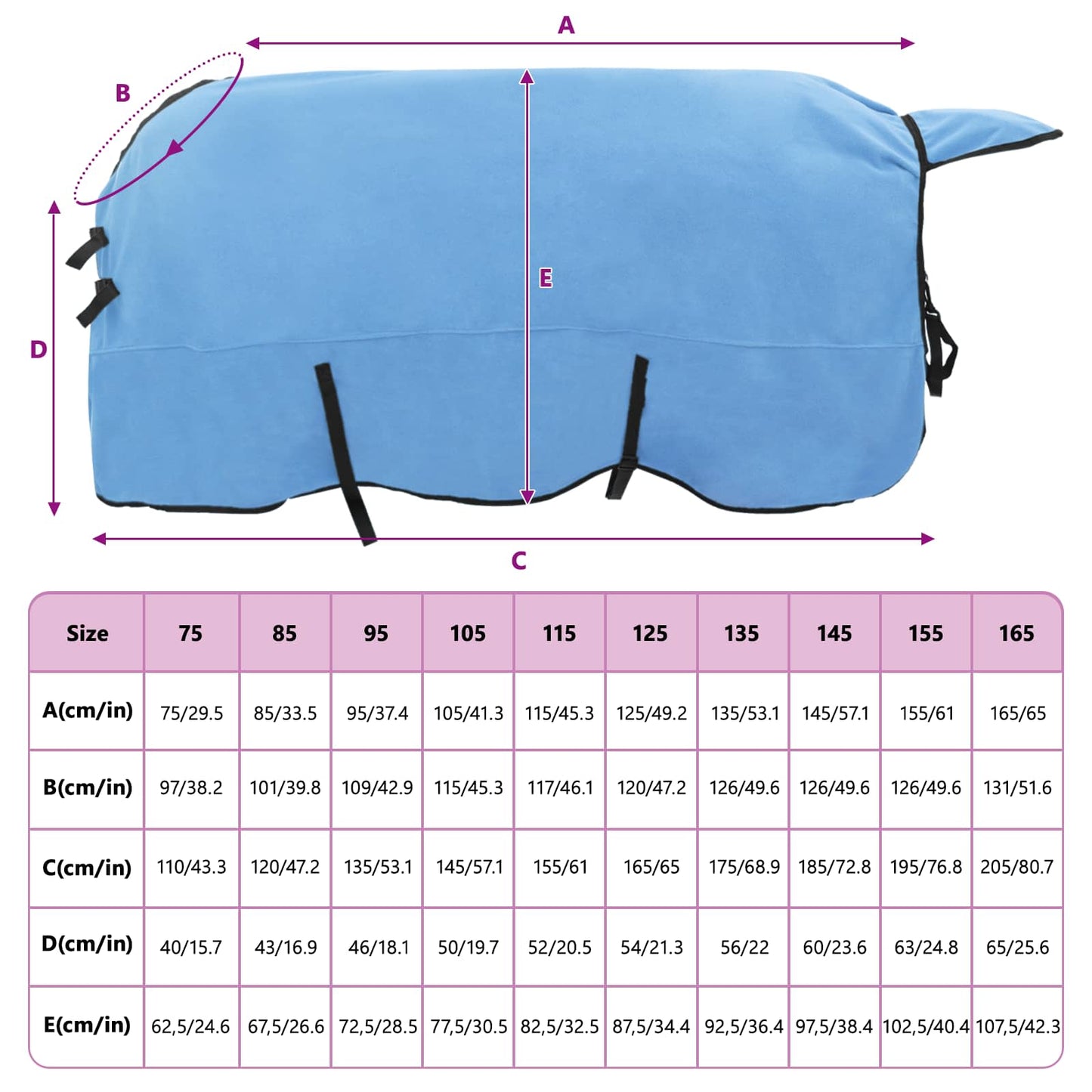 Horse Blanket Full Aqua 125 cm Polyester