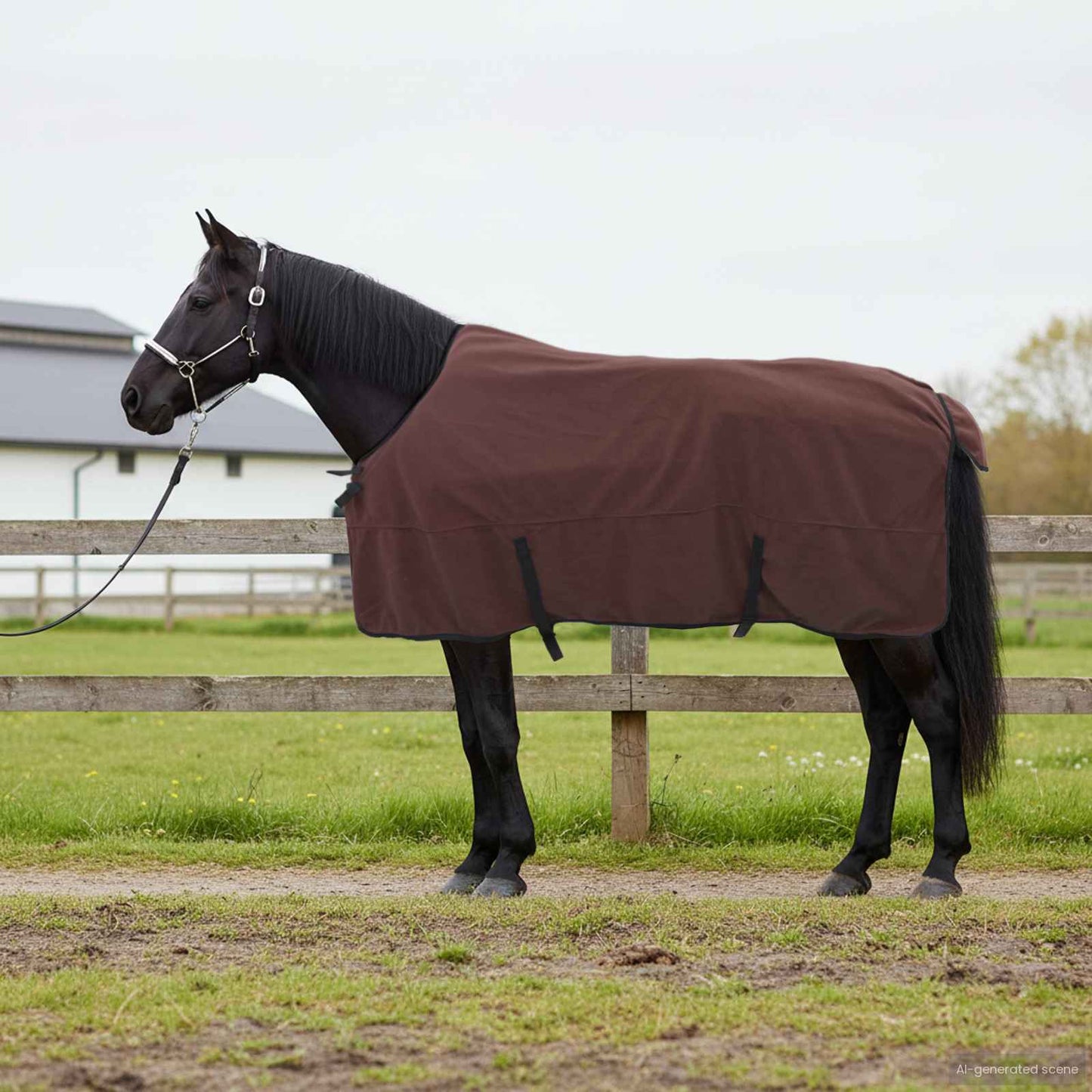 Horse Blanket Full Dark Brown 125 cm Polyester