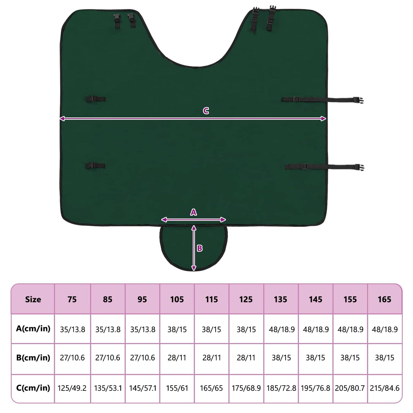 Horse Blanket Full Dark Green 95 cm Polyester
