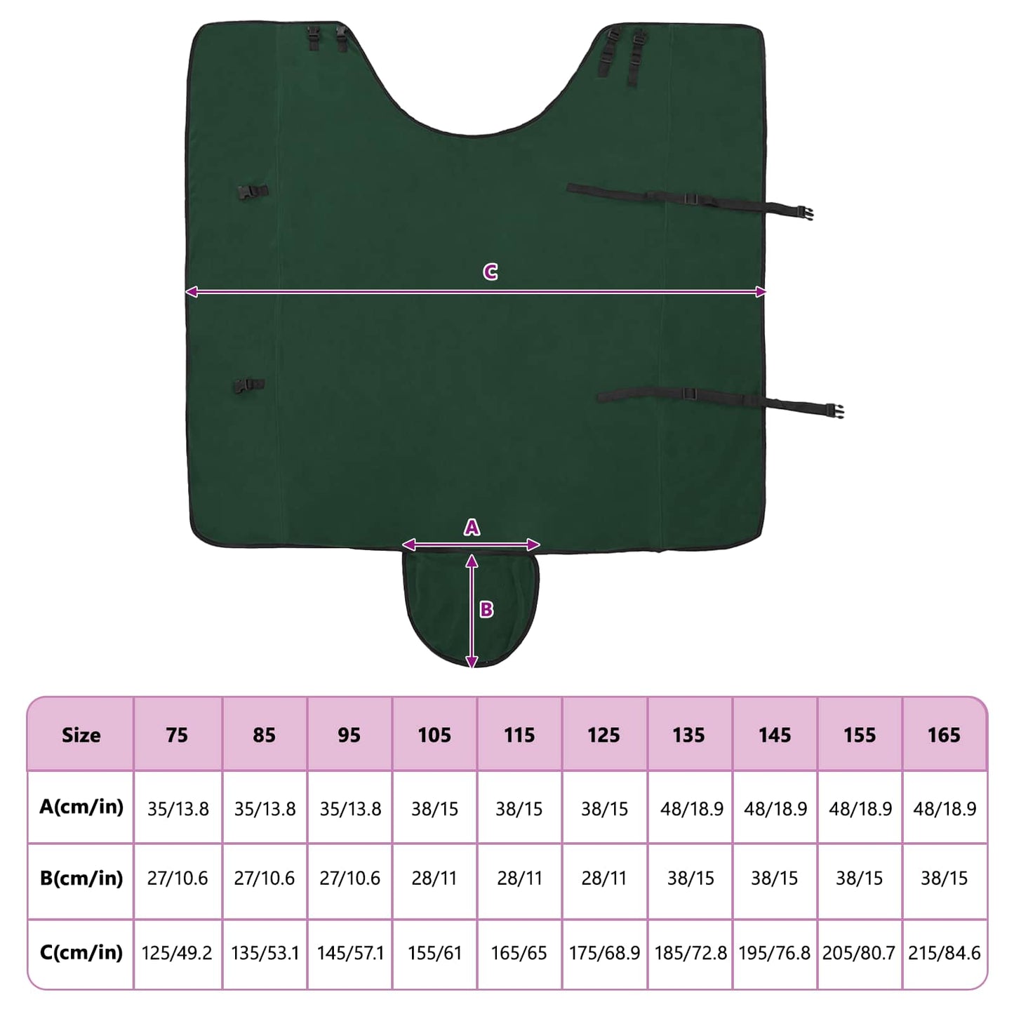 Horse Blanket Full Dark Green 145 cm Polyester
