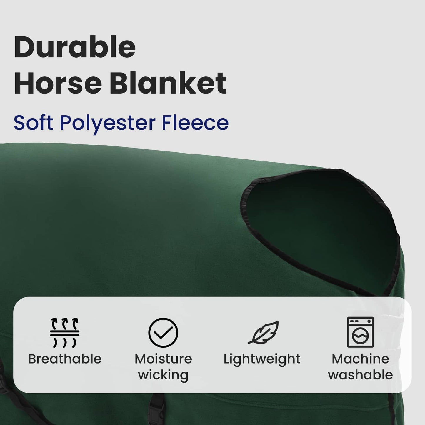 Horse Blanket Full Dark Green 165 cm Polyester