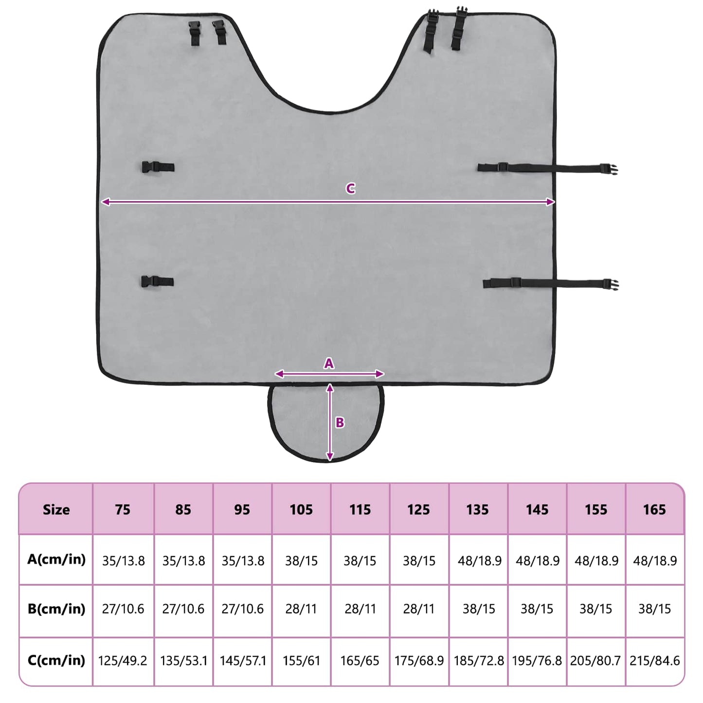 Horse Blanket Full Light Grey and Pink 75 cm Polyester