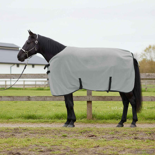 Horse Blanket Full Light Grey and Pink 85 cm Polyester