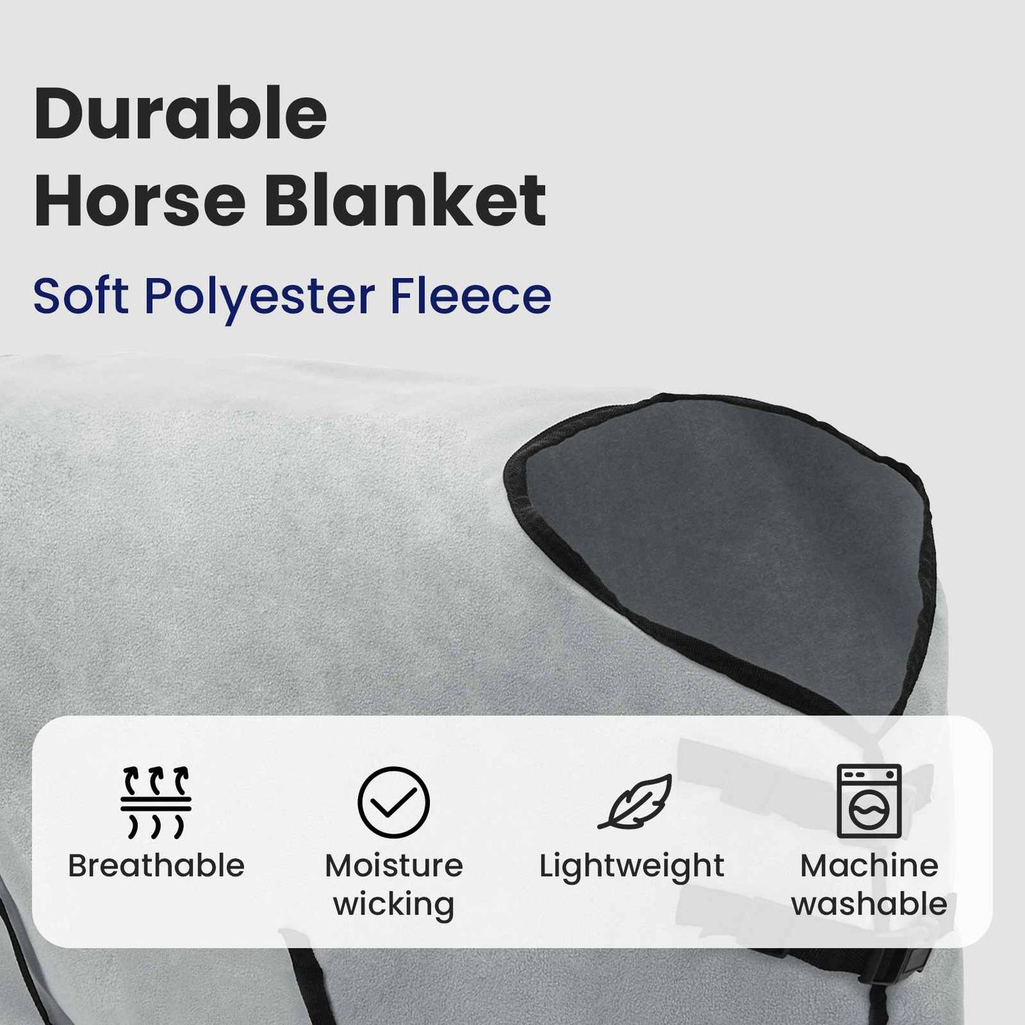 Horse Blanket Full Light Grey and Pink 95 cm Polyester