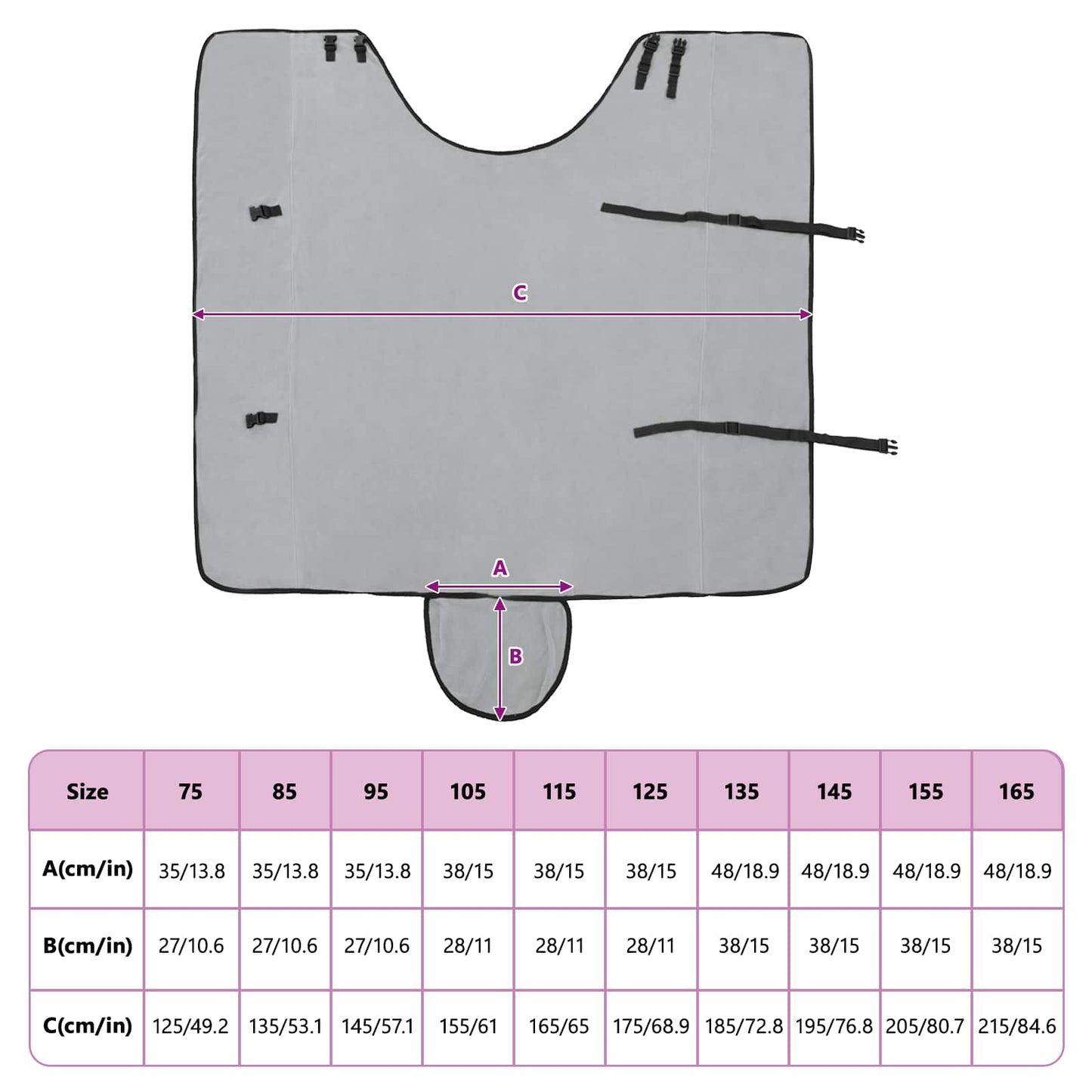Horse Blanket Full Light Grey and Pink 125 cm Polyester