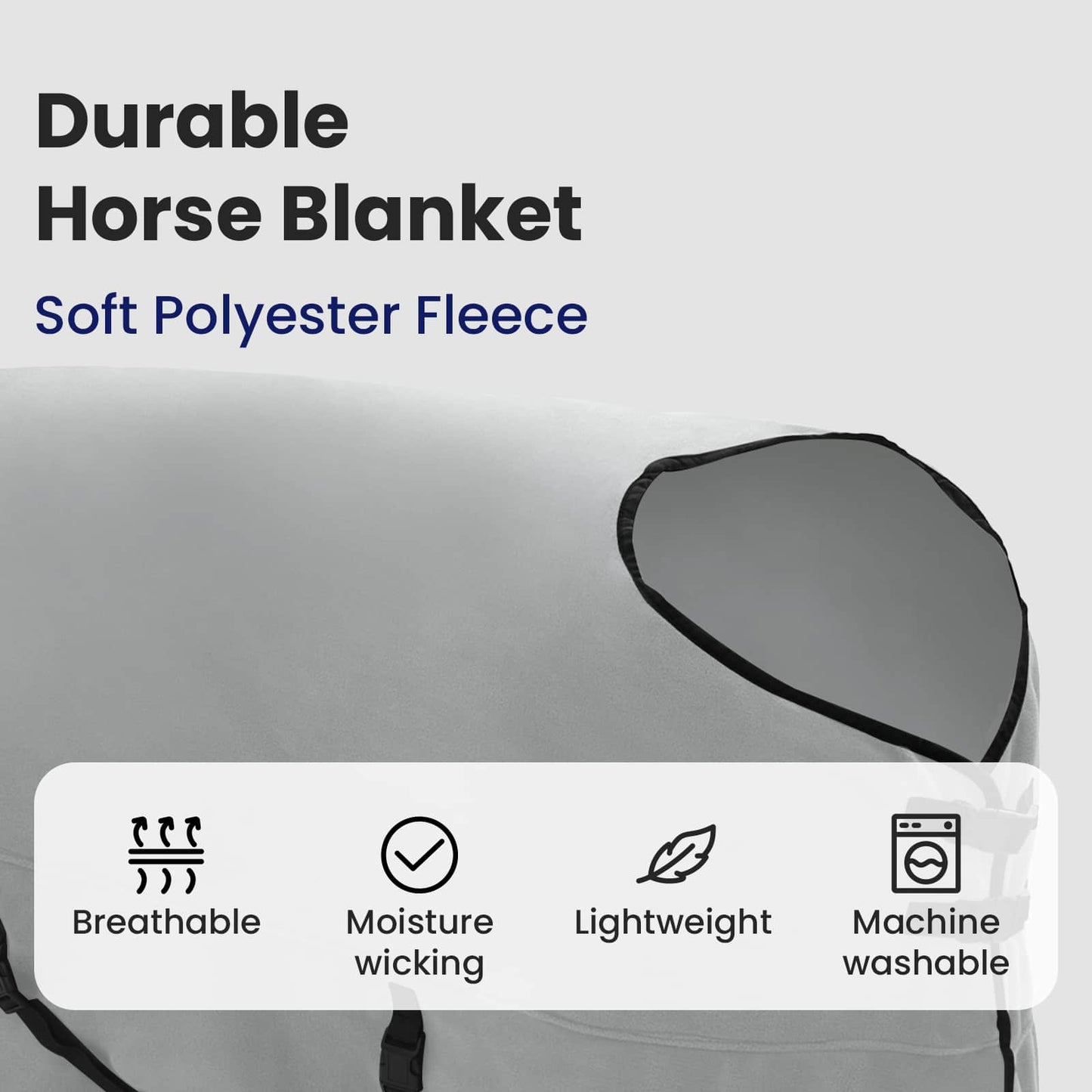 Horse Blanket Full Light Grey and Pink 135 cm Polyester
