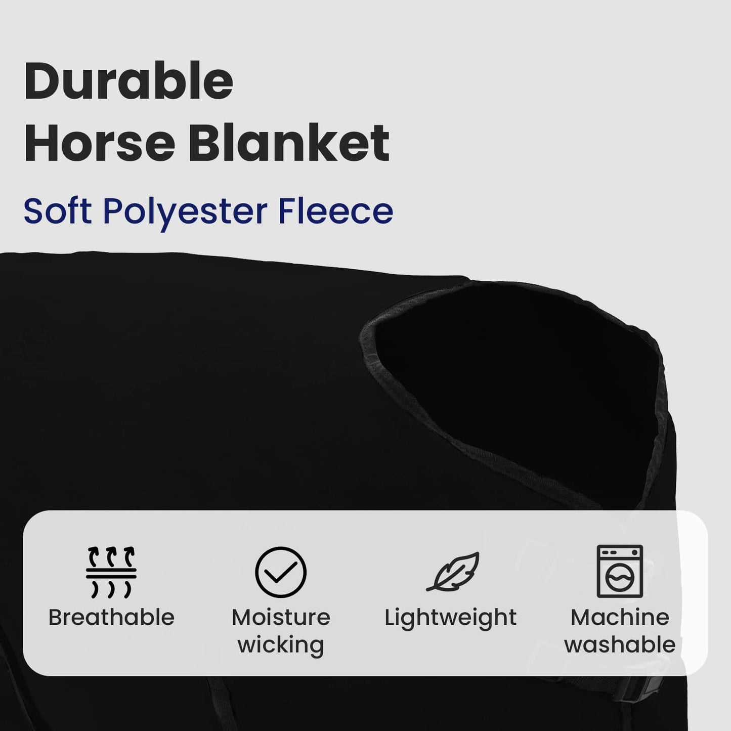 Horse Blanket Black 85 cm Polyester