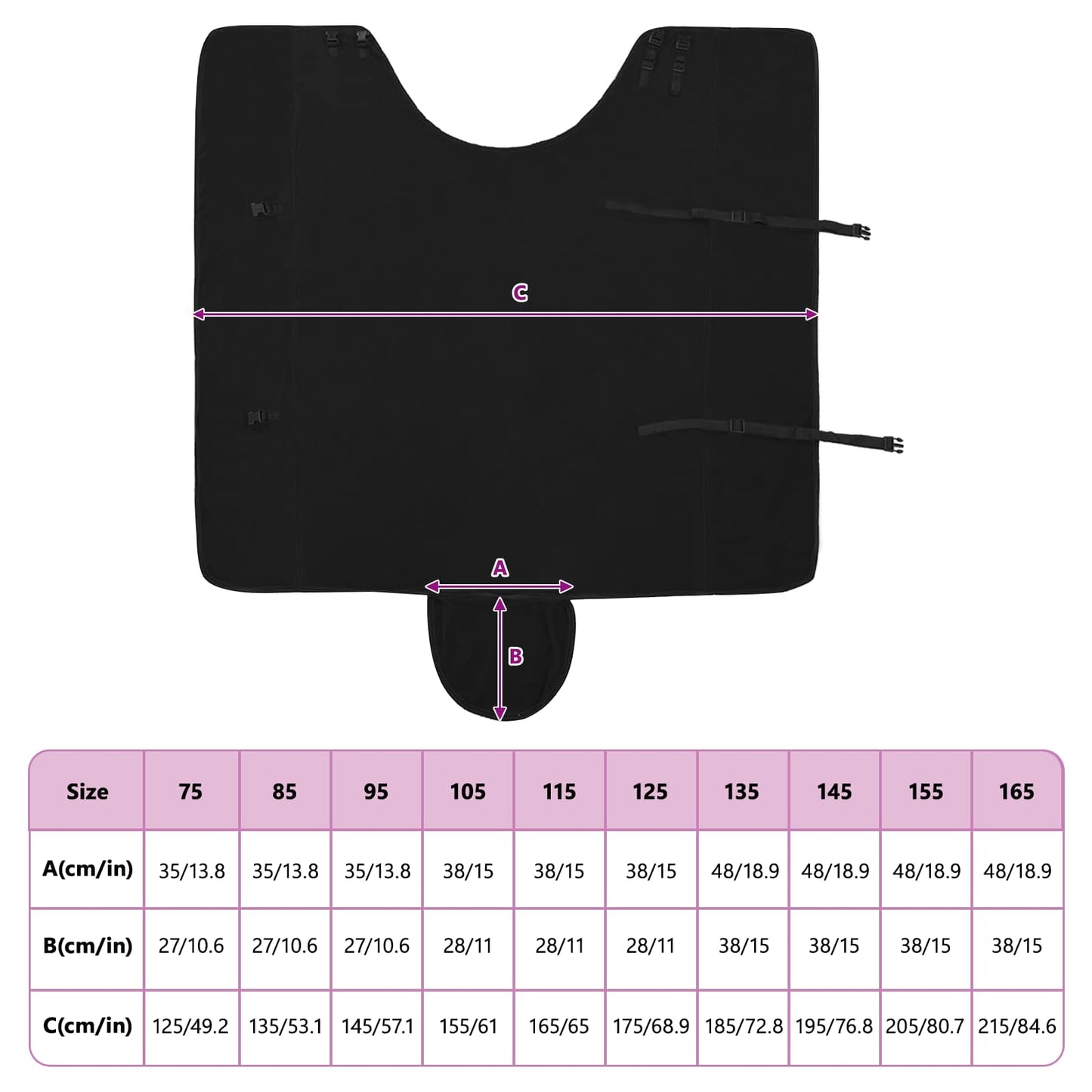 Horse Blanket Black 155 cm Polyester
