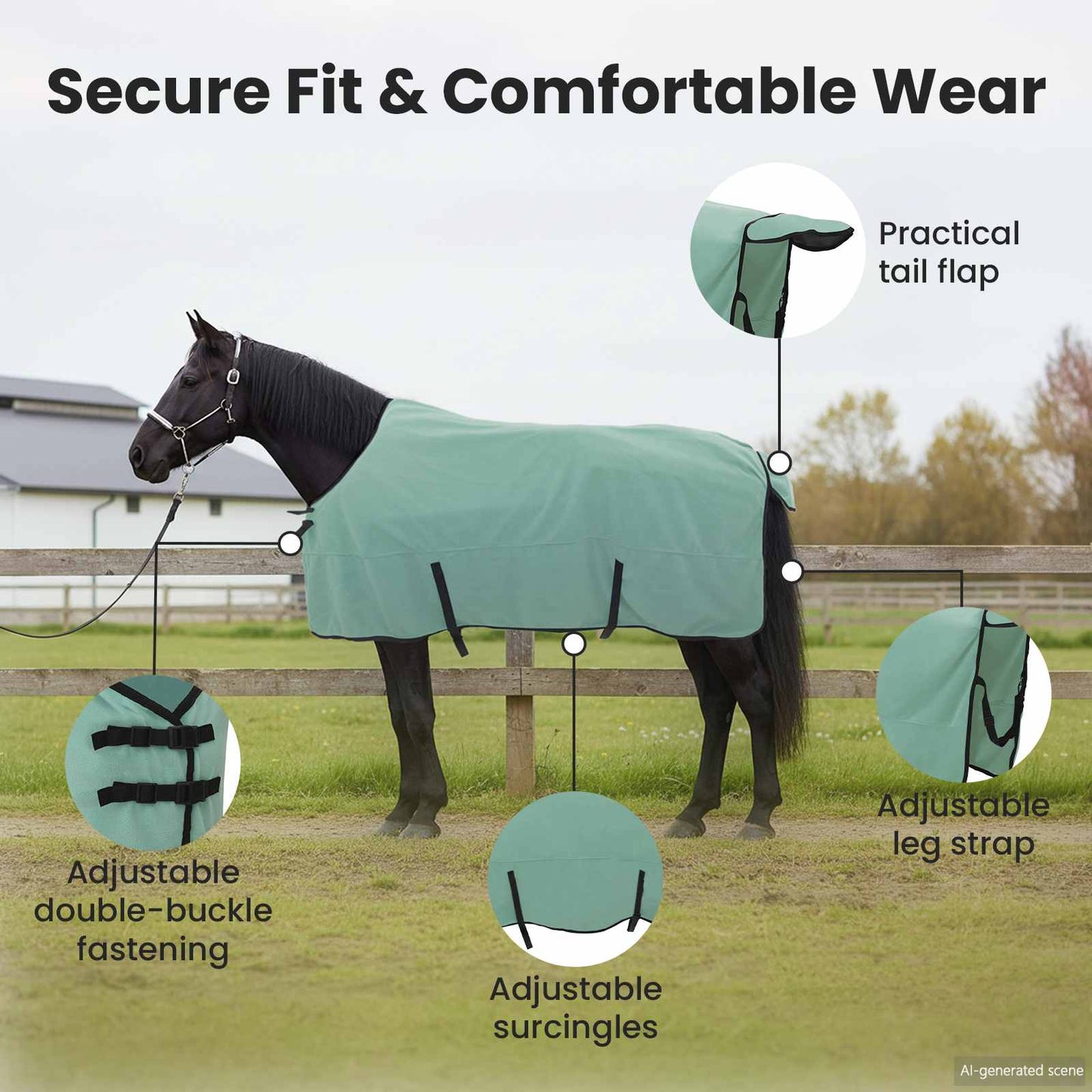 Horse Blanket Special Green 165 cm Polyester