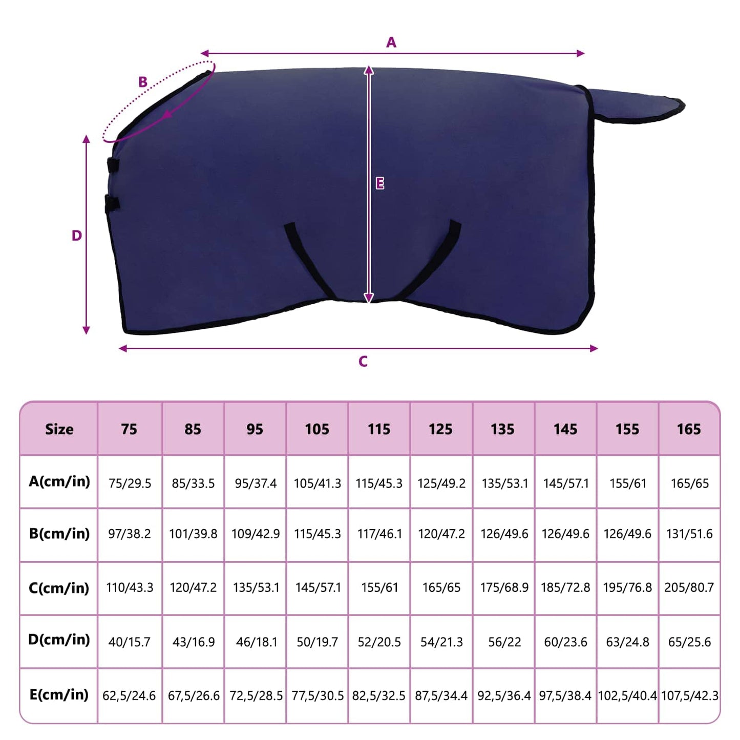 Horse Blanket Navy Blue 95 cm Polyester