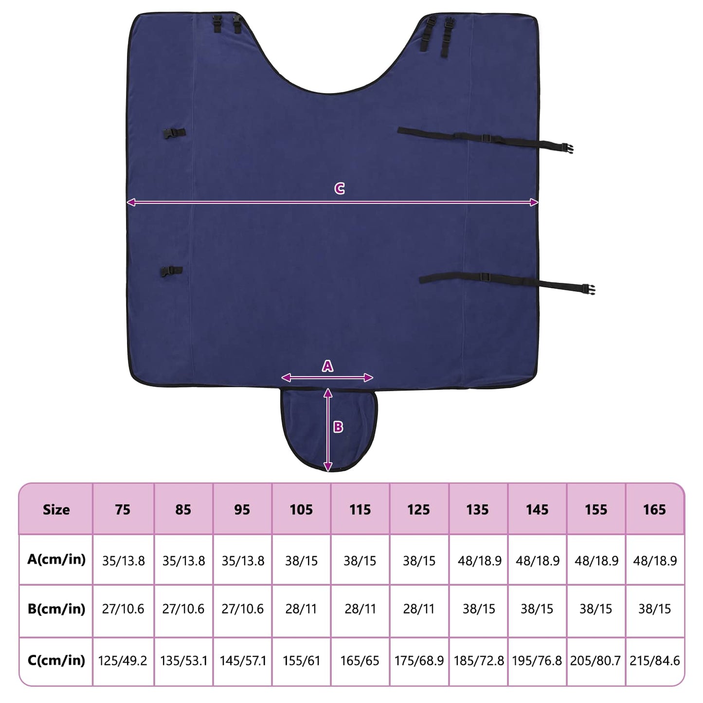 Horse Blanket Navy Blue 135 cm Polyester