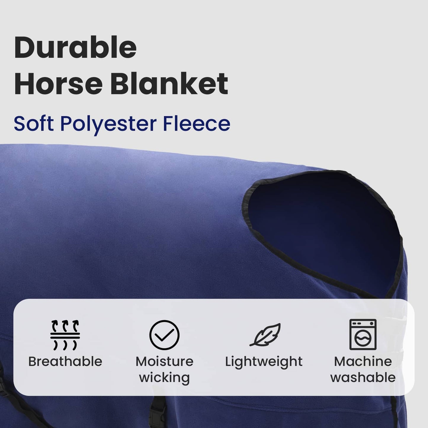Horse Blanket Navy Blue 165 cm Polyester
