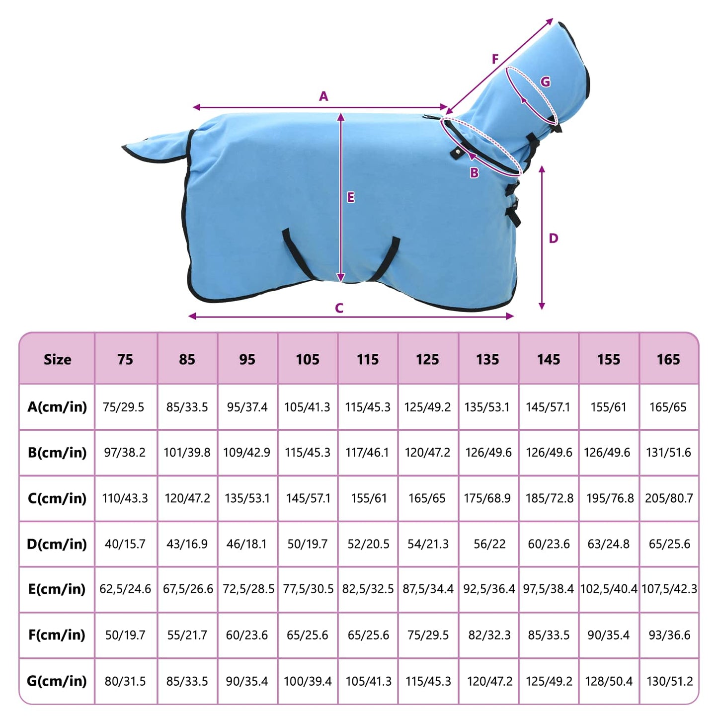 Horse Blanket Full Aqua 85 cm Polyester