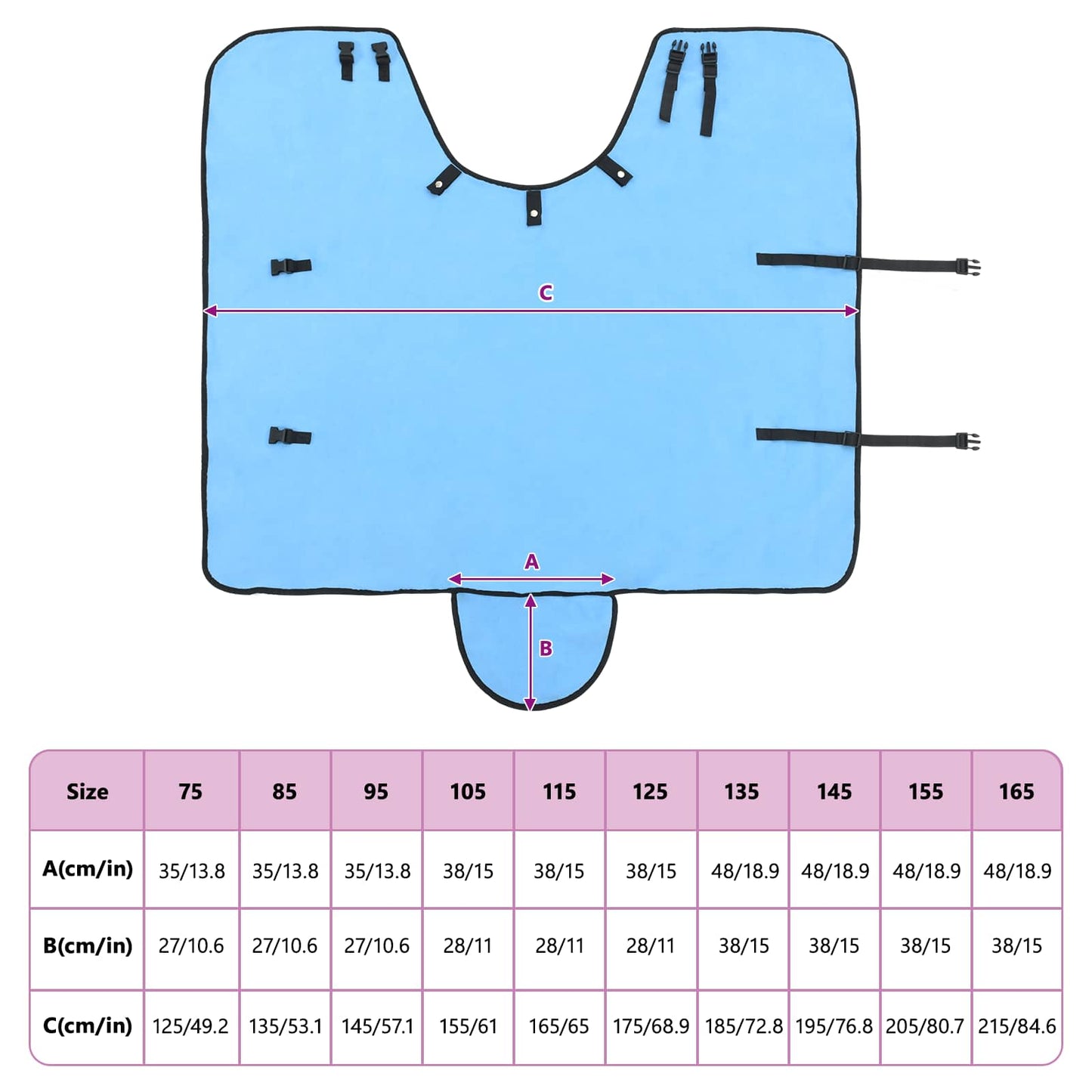 Horse Blanket Full Aqua 85 cm Polyester
