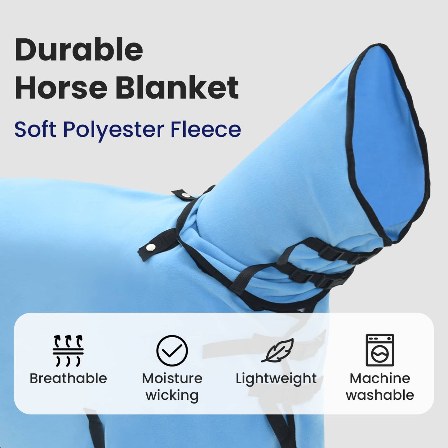 Horse Blanket Full Aqua 115 cm Polyester