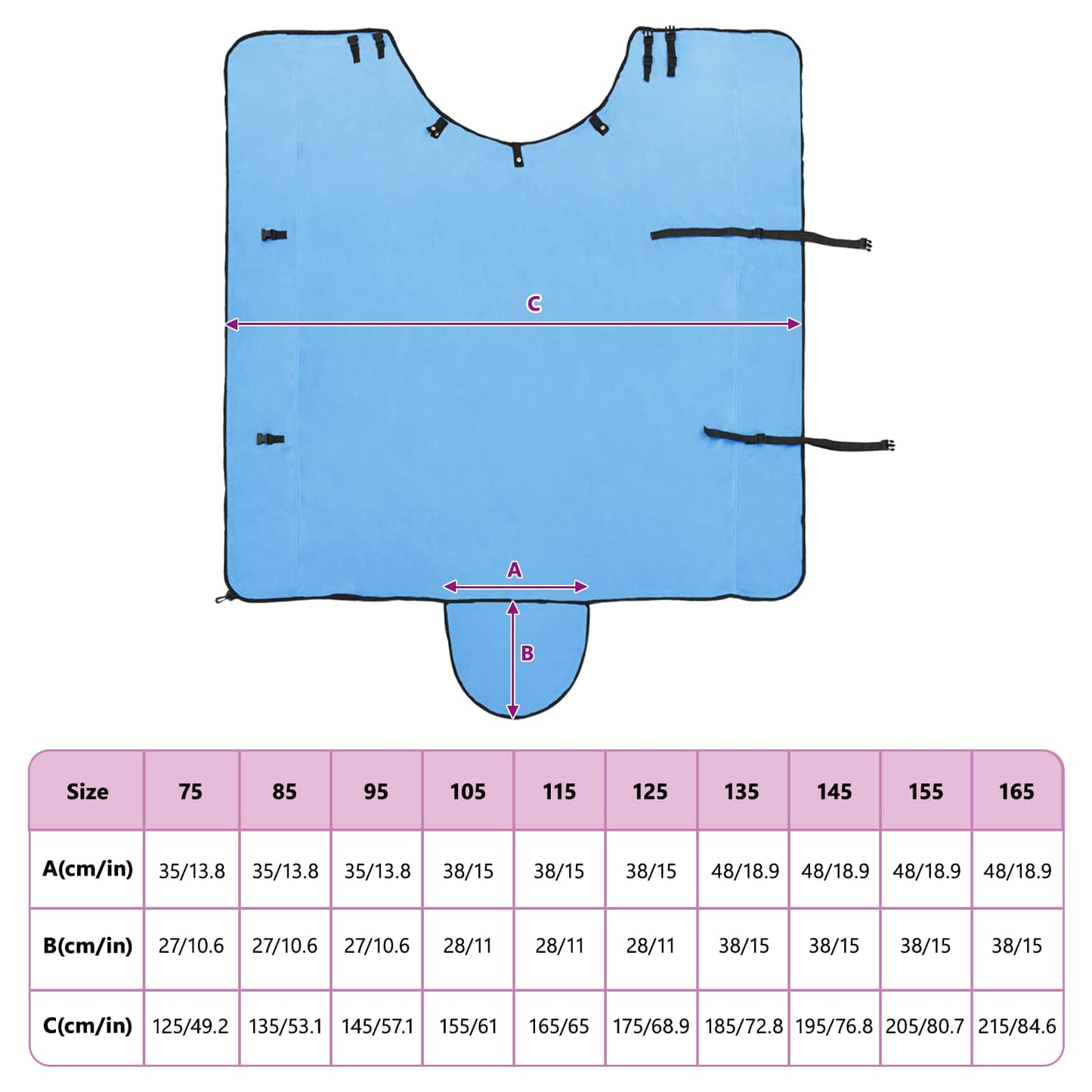 Horse Blanket Full Aqua 165 cm Polyester
